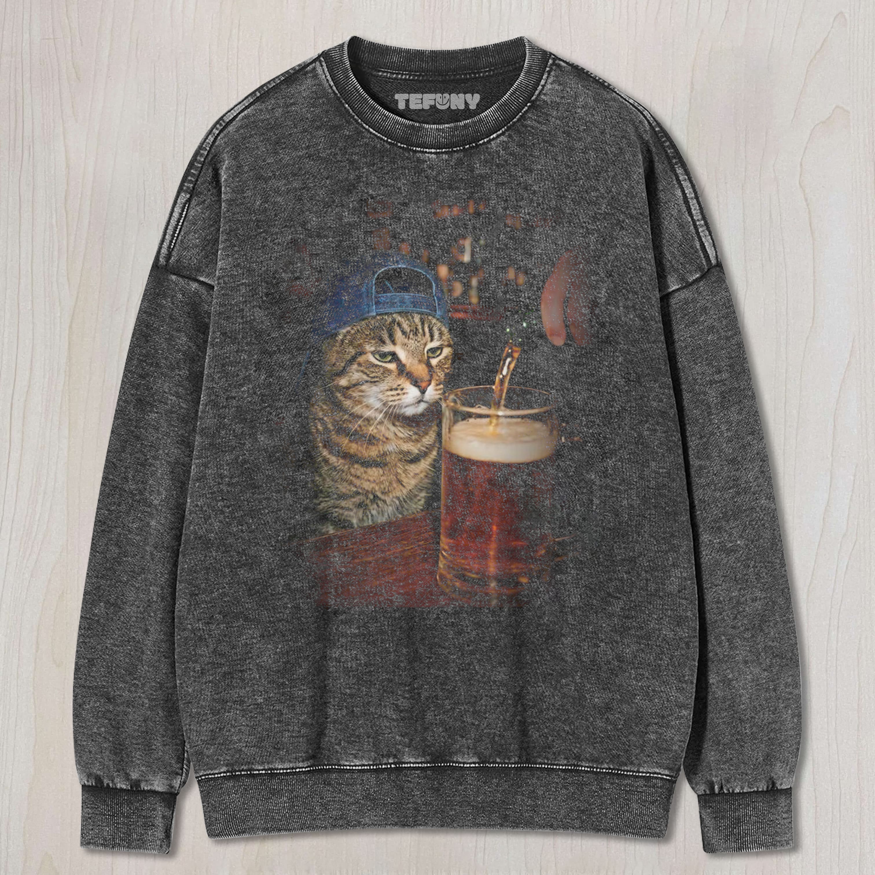 CAT BEER MEME V1 UNISEX TEE, TANK TOP, LAYERED LS, SWEATSHIRT & HOODIE