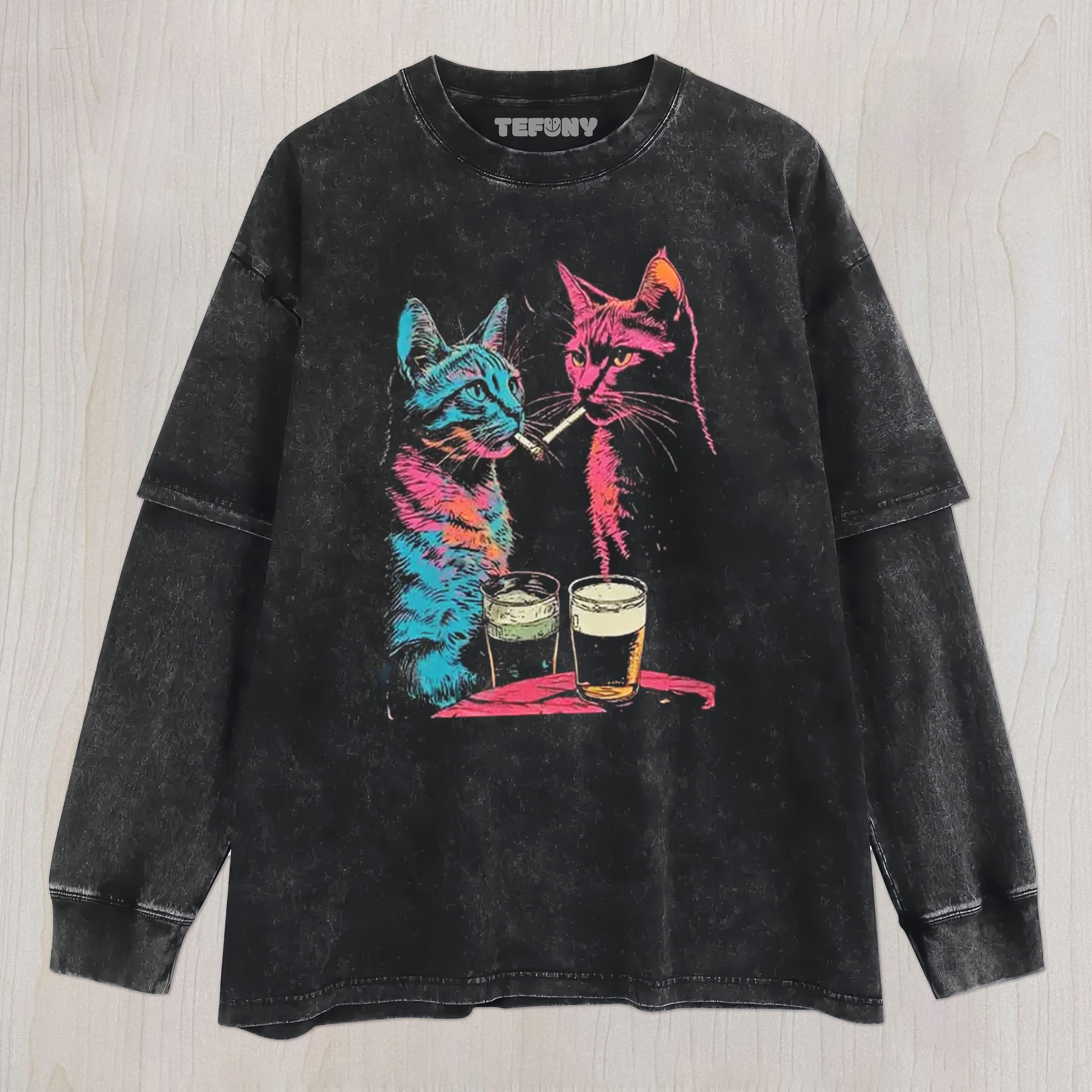 CAT BEER MEME V2 UNISEX TEE, TANK TOP, LAYERED LS, SWEATSHIRT & HOODIE