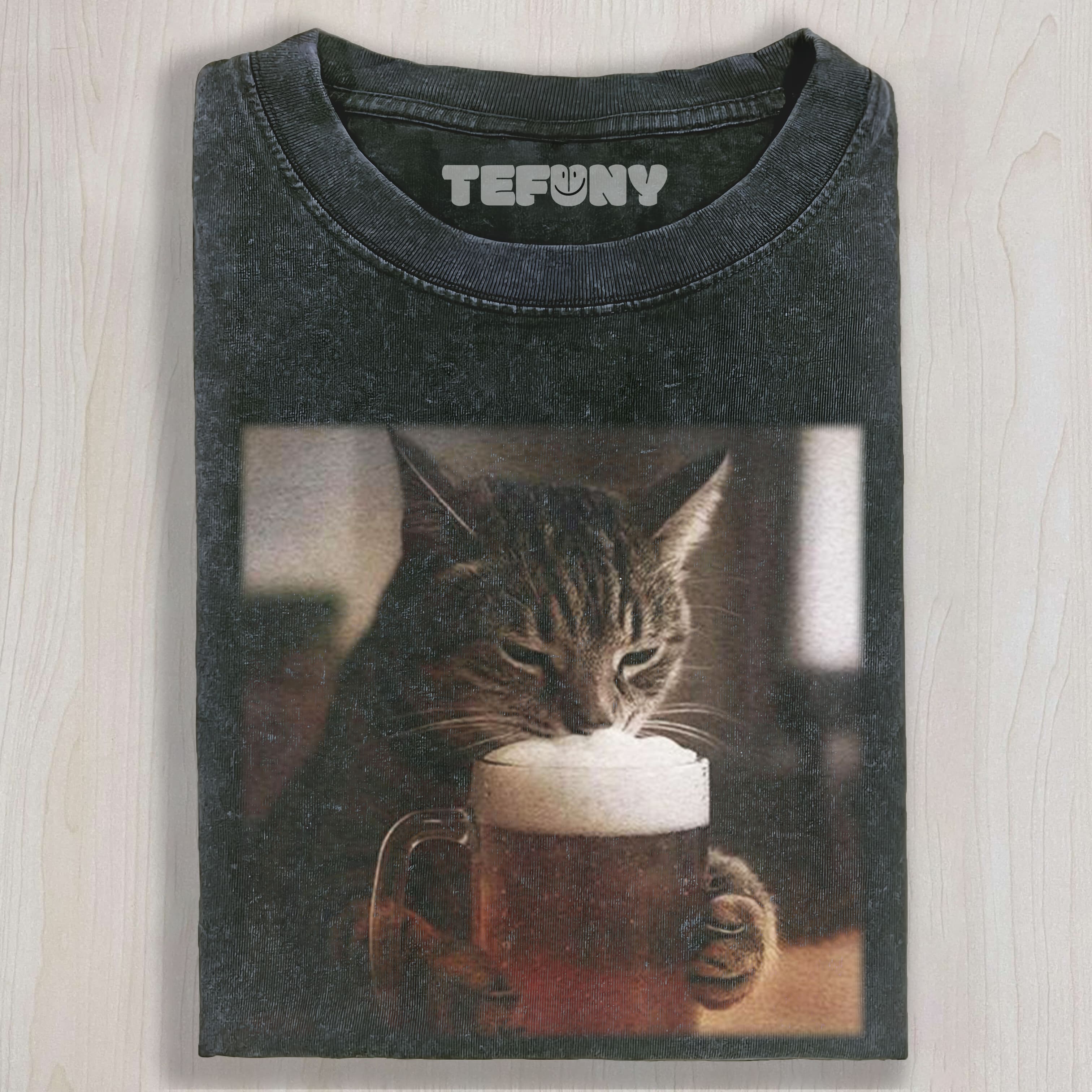 CAT BEER MEME V7 UNISEX TEE, TANK TOP, LAYERED LS, SWEATSHIRT & HOODIE