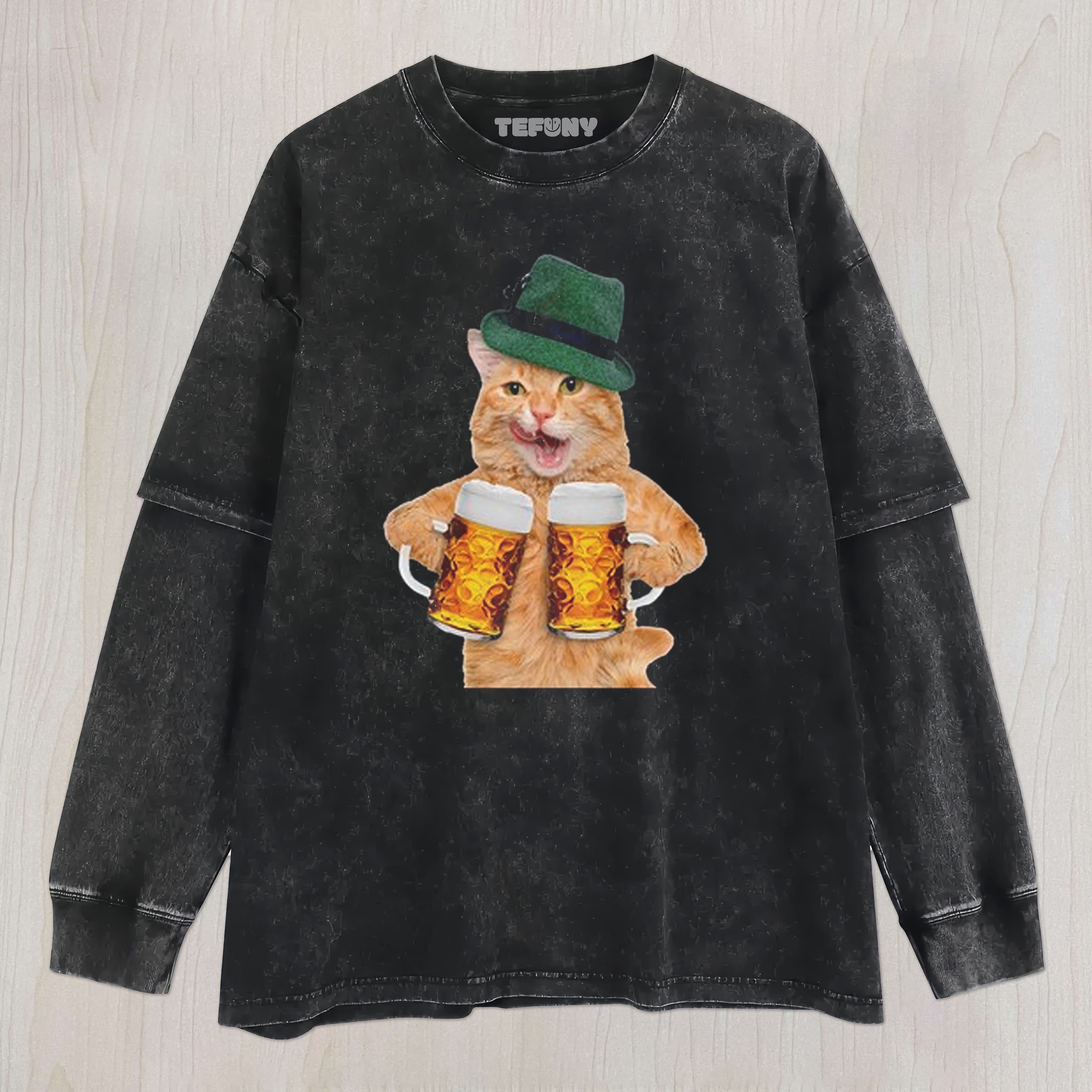 CAT BEER MEME V8 UNISEX TEE, TANK TOP, LAYERED LS, SWEATSHIRT & HOODIE