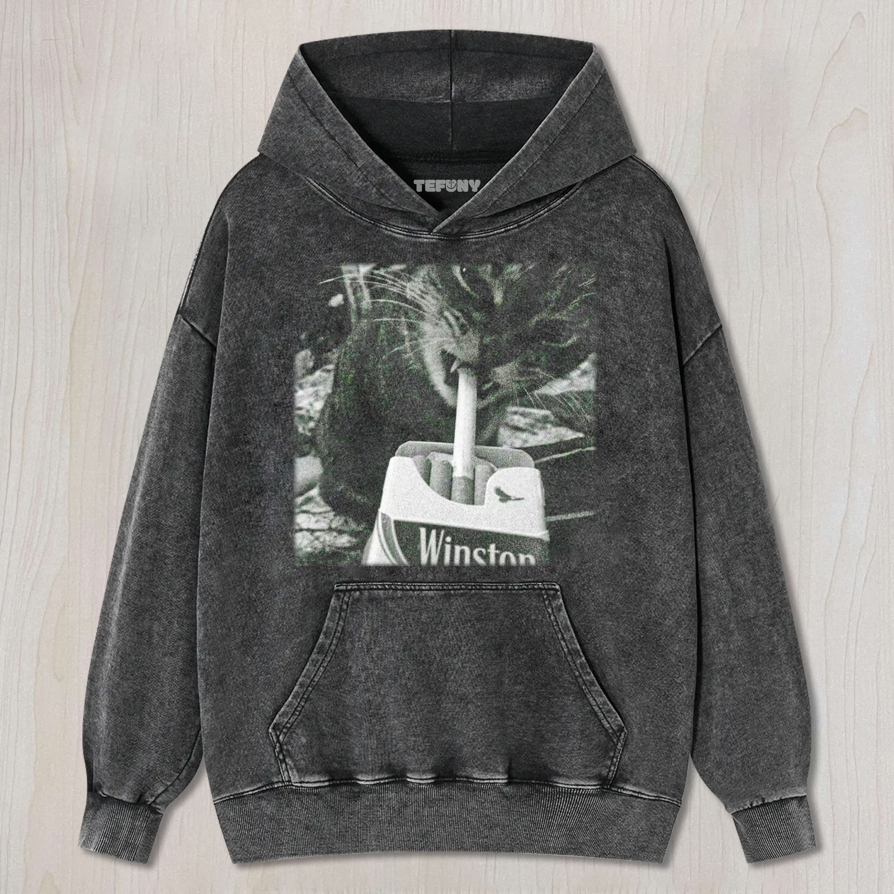 CAT BITING WINSTON CIGARETTE TEE & SWEAT & HOOD