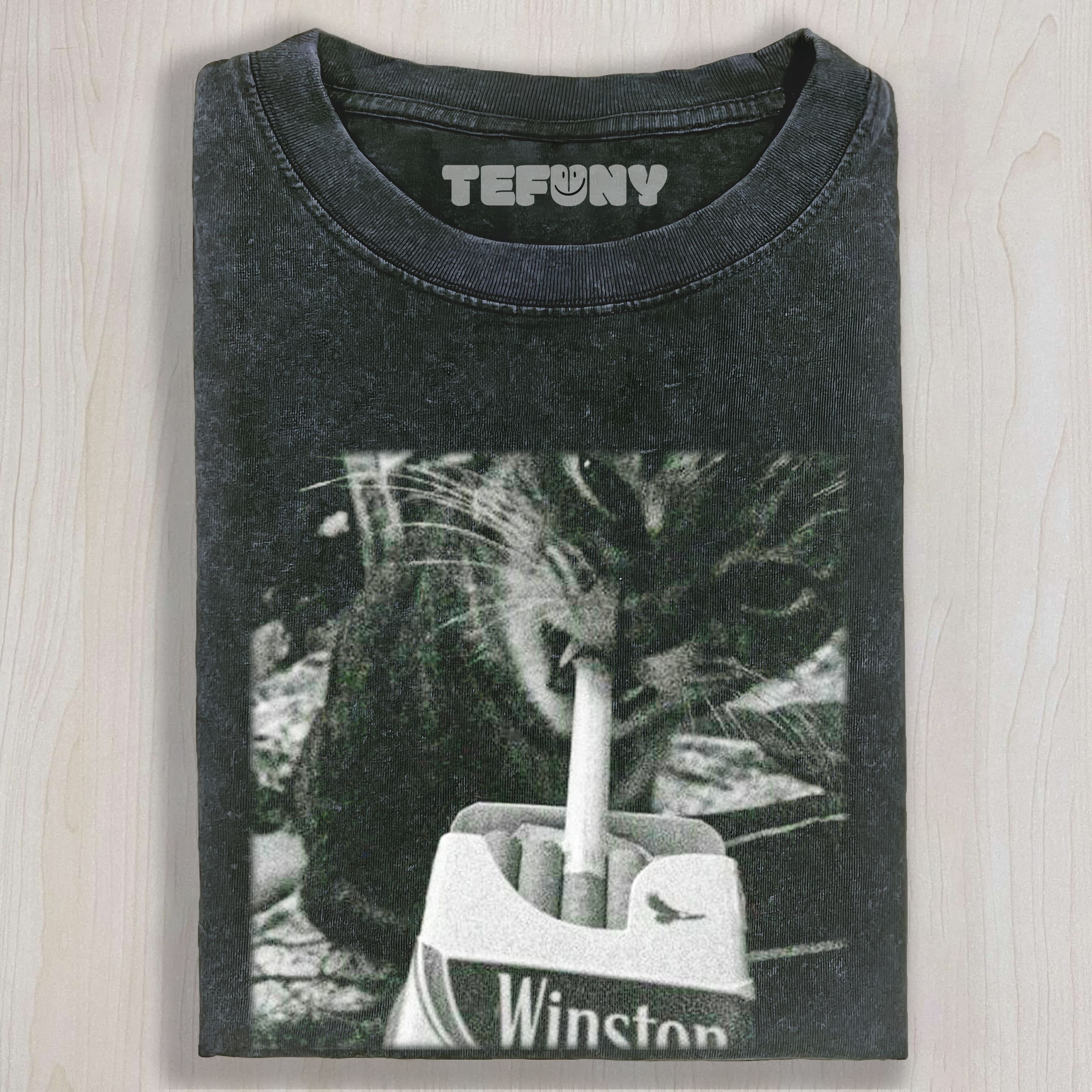 CAT BITING WINSTON CIGARETTE TEE & SWEAT & HOOD