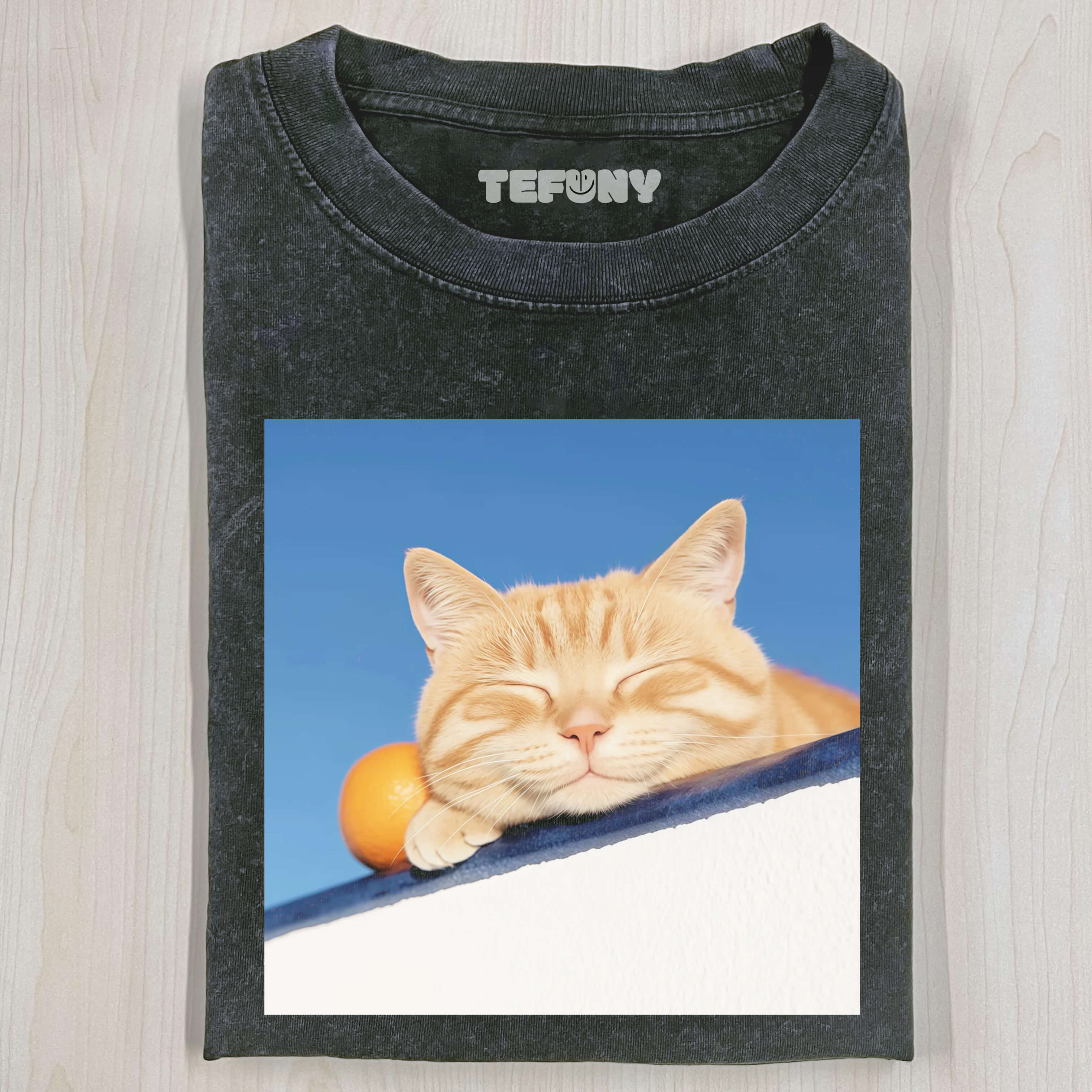 CAT LYING DOWN SLEEPING T-SHIRT