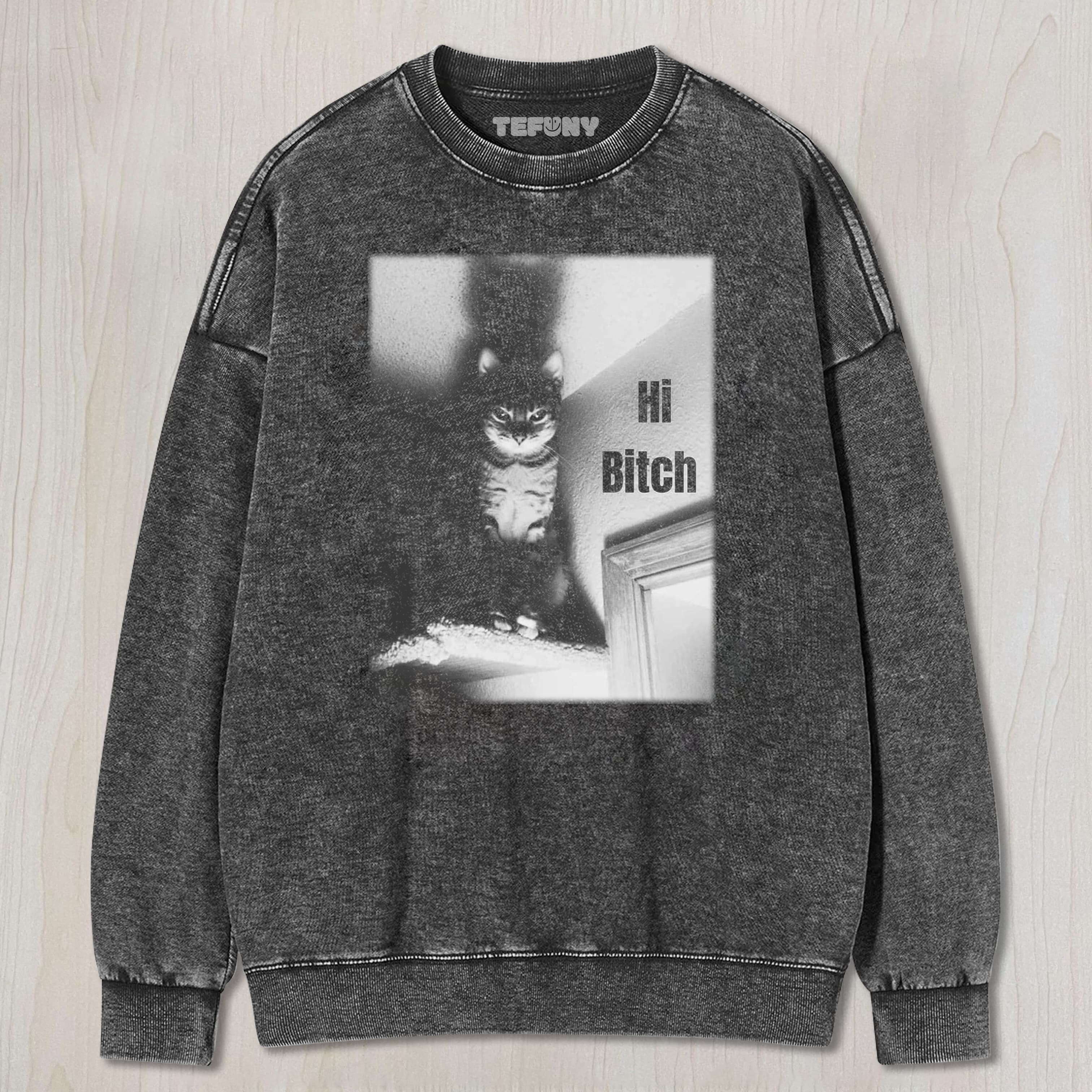 CAT MEME HI B UNISEX TEE, TANK TOP, LAYERED LS, SWEATSHIRT & HOODIE
