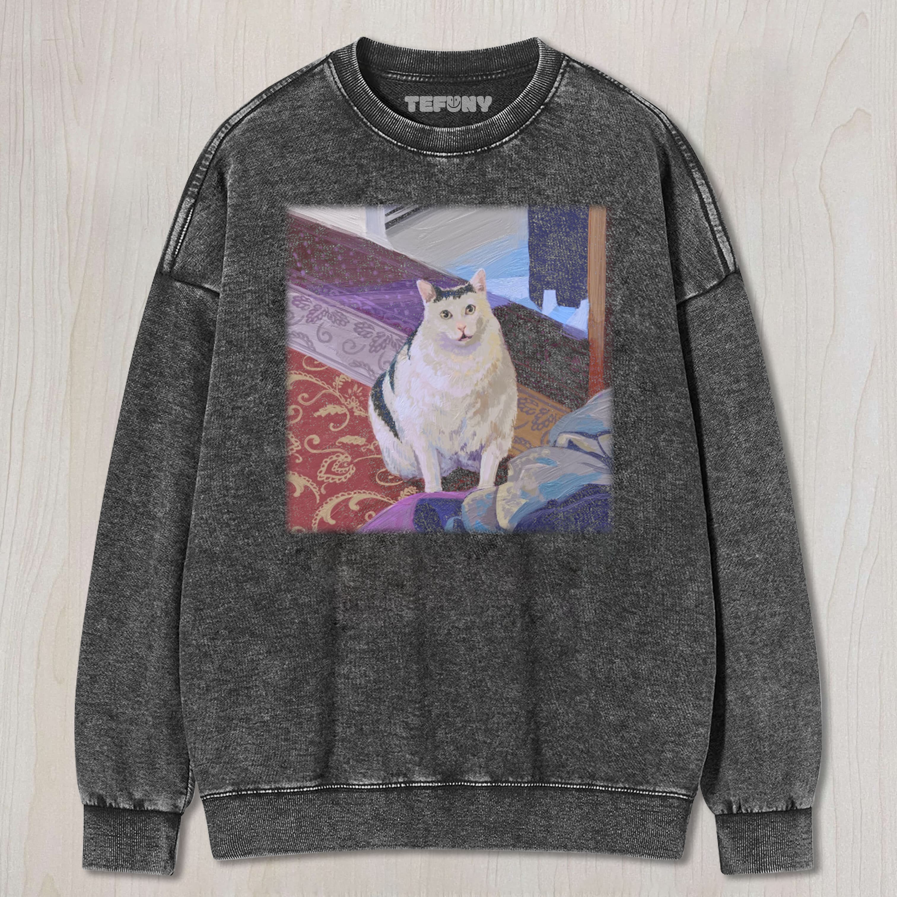 CAT MEME (PAINTING) V1 TEE & SWEAT & HOOD