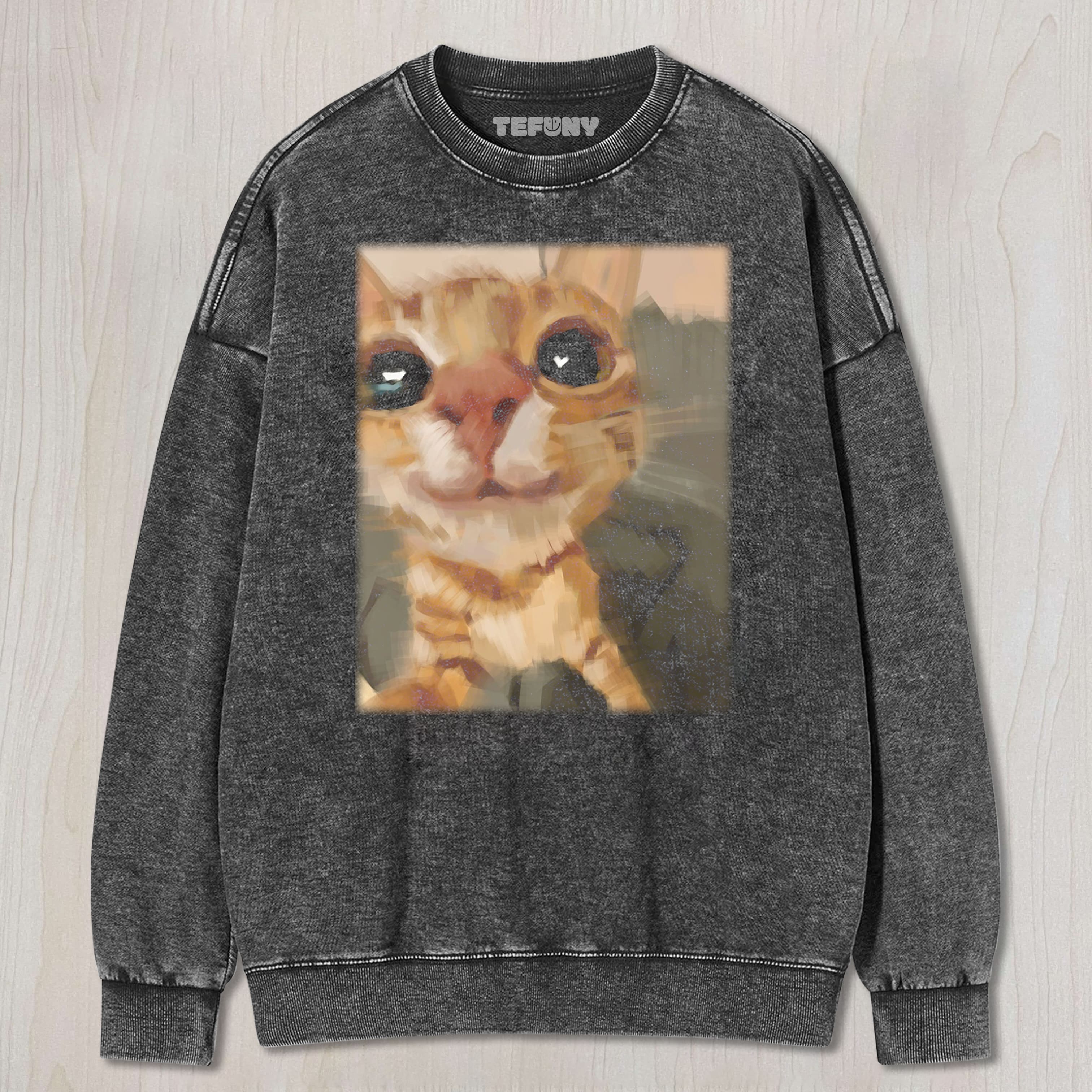 CAT MEME (PAINTING) V5 TEE & SWEAT & HOOD