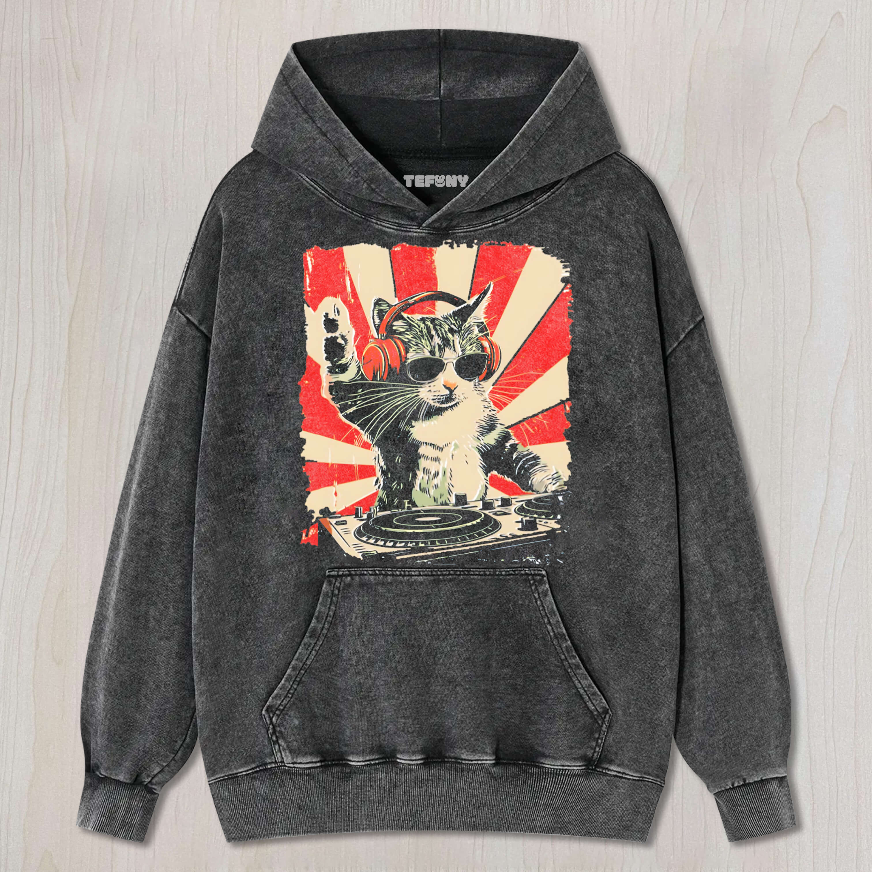 CAT PLAYING DJ T-SHIRT