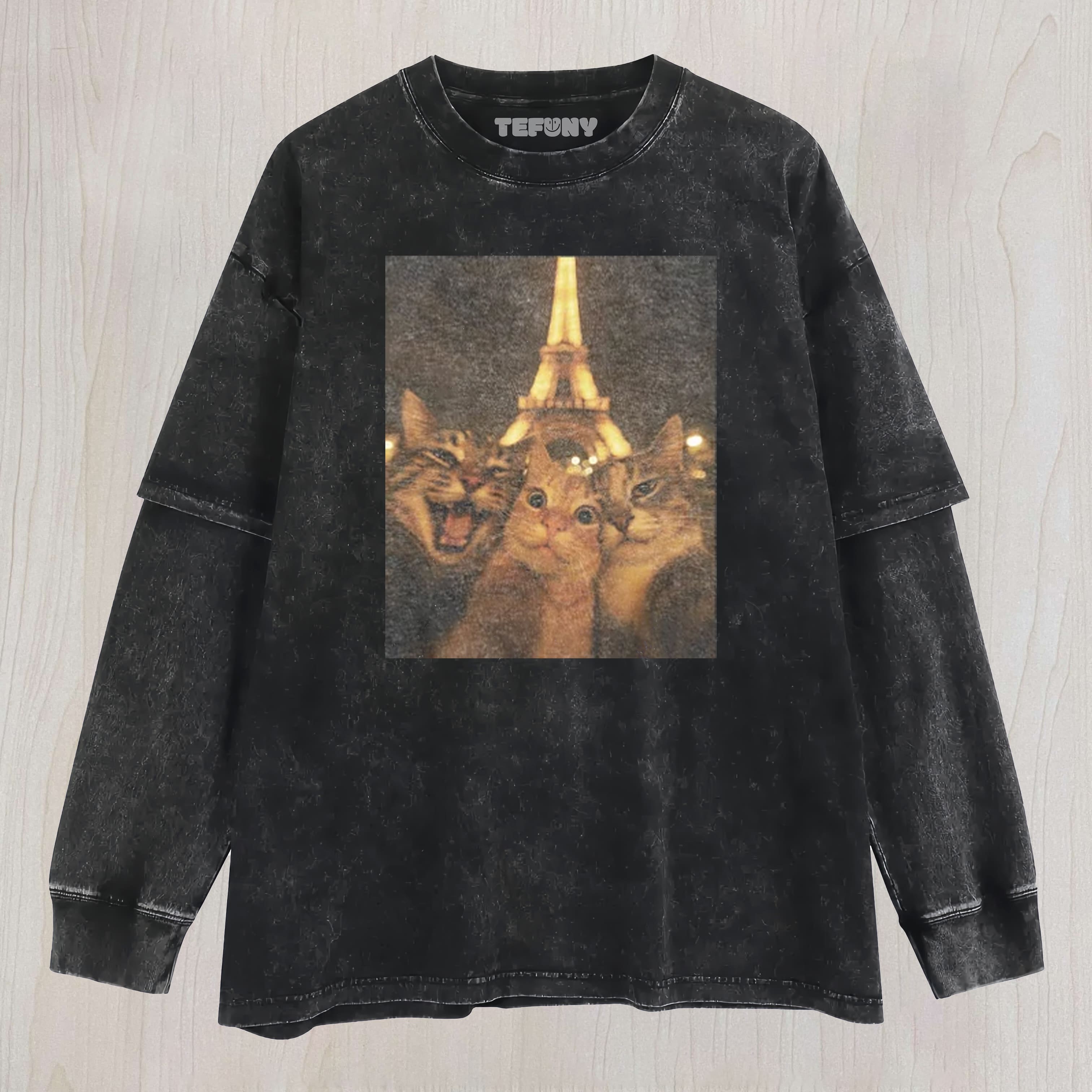 CAT SELFIE LAYERED LONG SLEEVE
