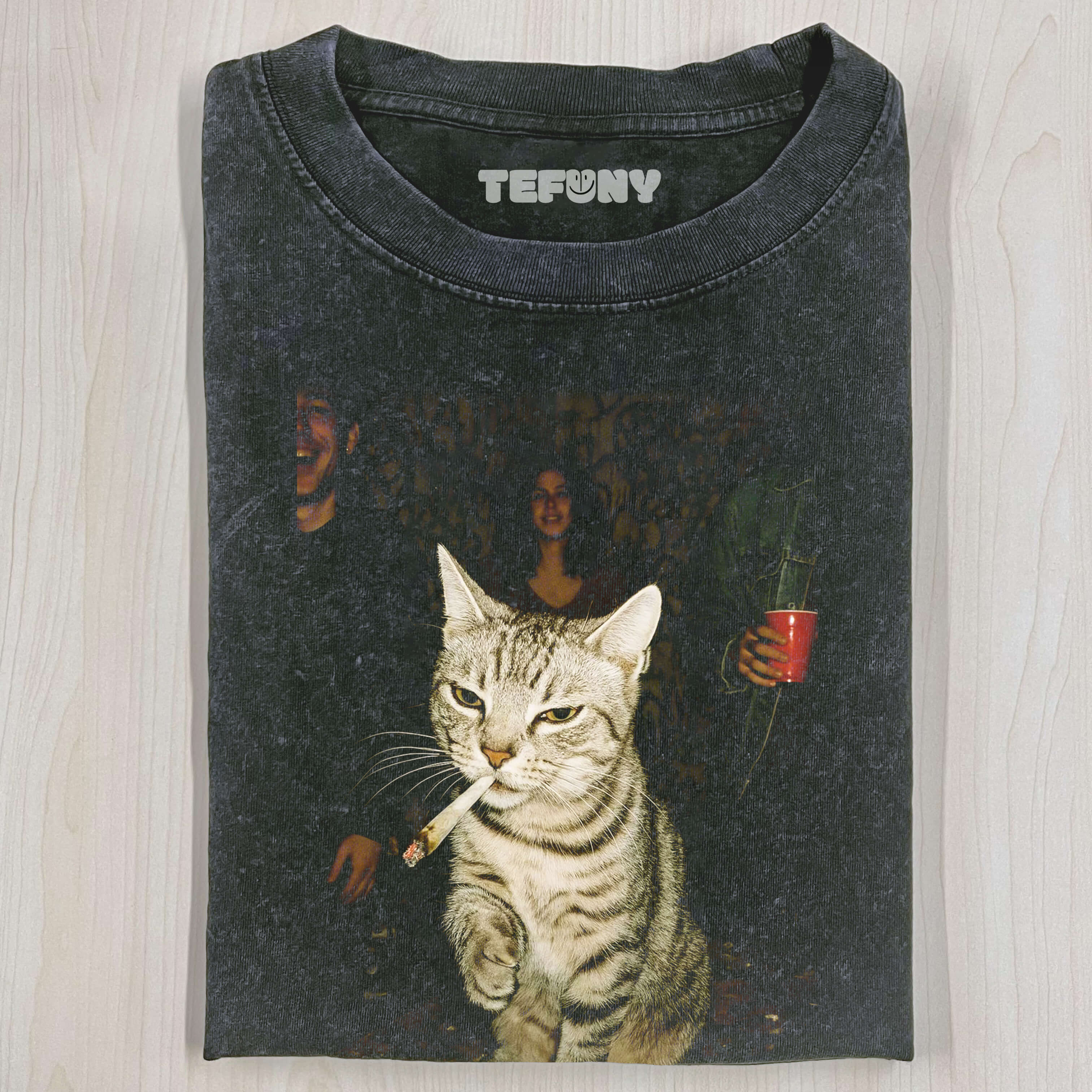 CAT SMOKING T-SHIRT V1