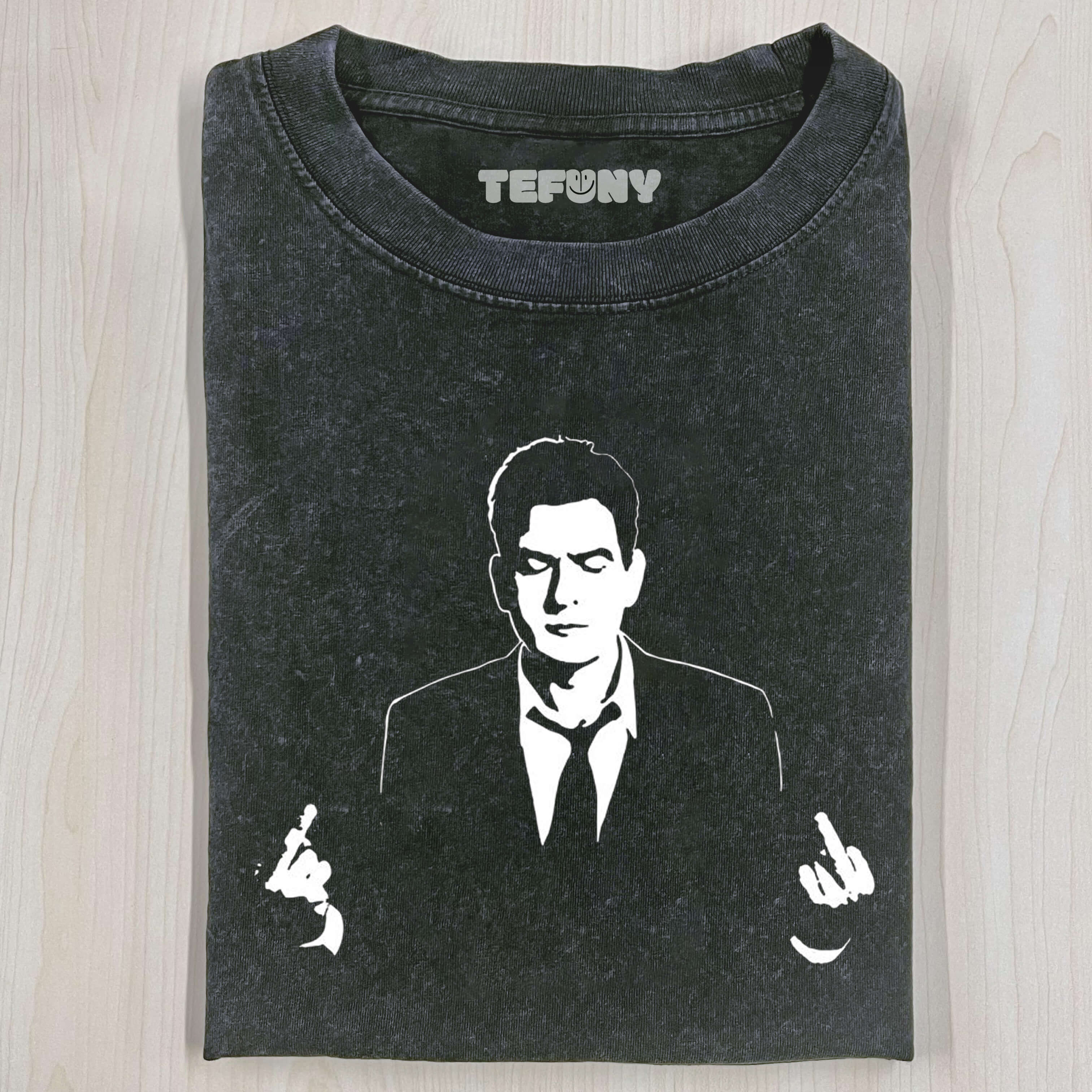 CHARLIE SHEEN MIDDLE FINGER T-SHIRT