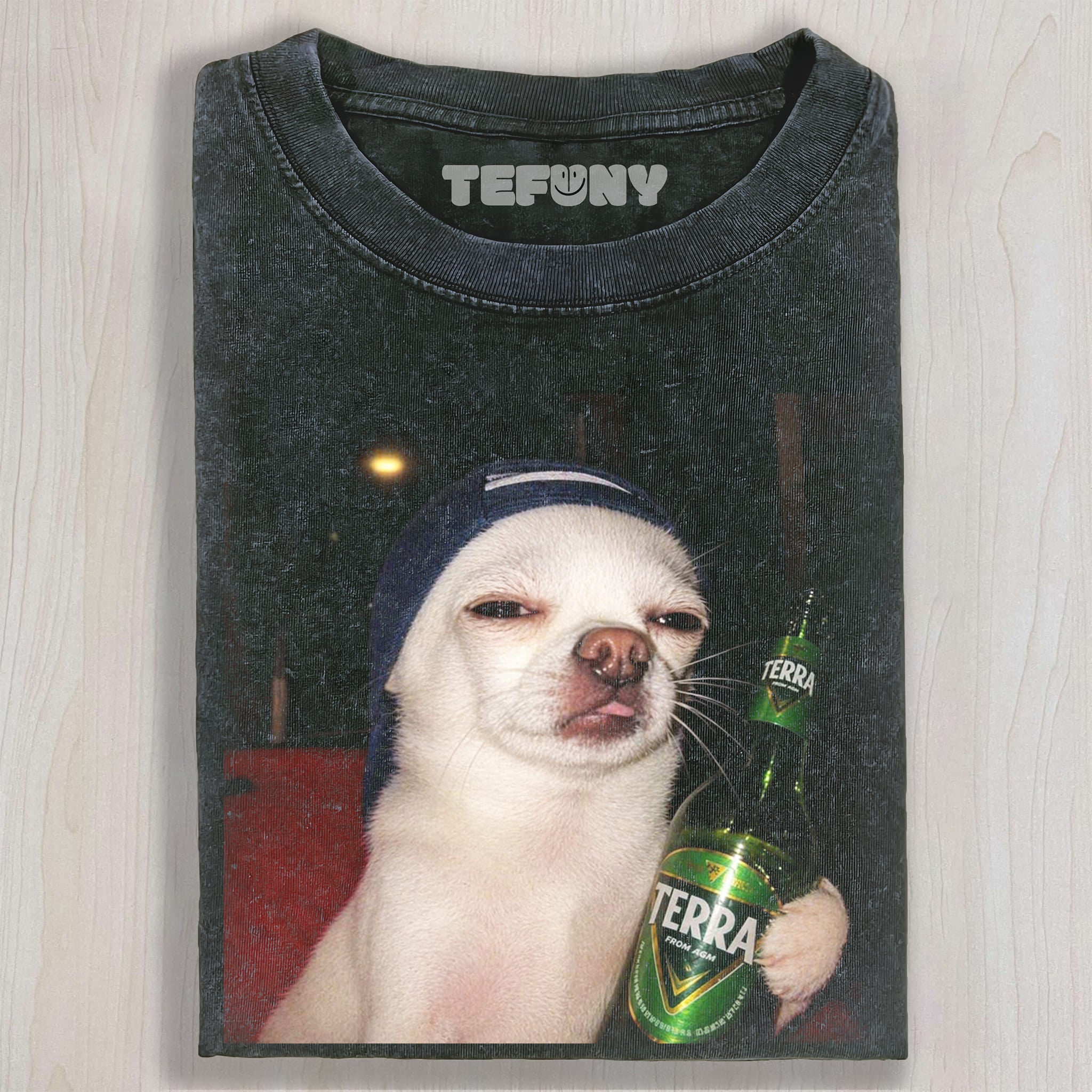 CHIHUAHUA HOLDING A BEER DOG MEME UNISEX TEE, TANK TOP, LAYERED LS, SWEATSHIRT & HOODIE