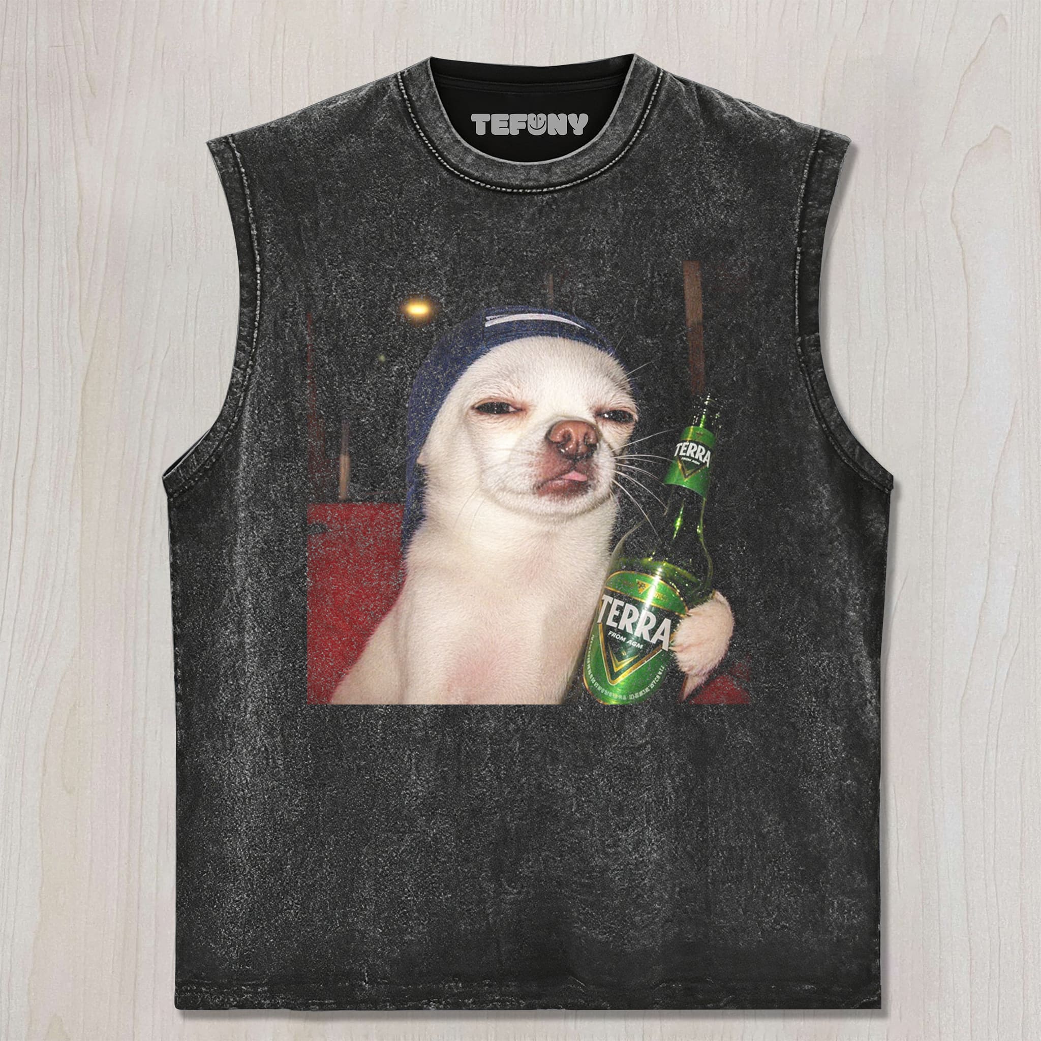 CHIHUAHUA HOLDING A BEER DOG MEME UNISEX TEE, TANK TOP, LAYERED LS, SWEATSHIRT & HOODIE