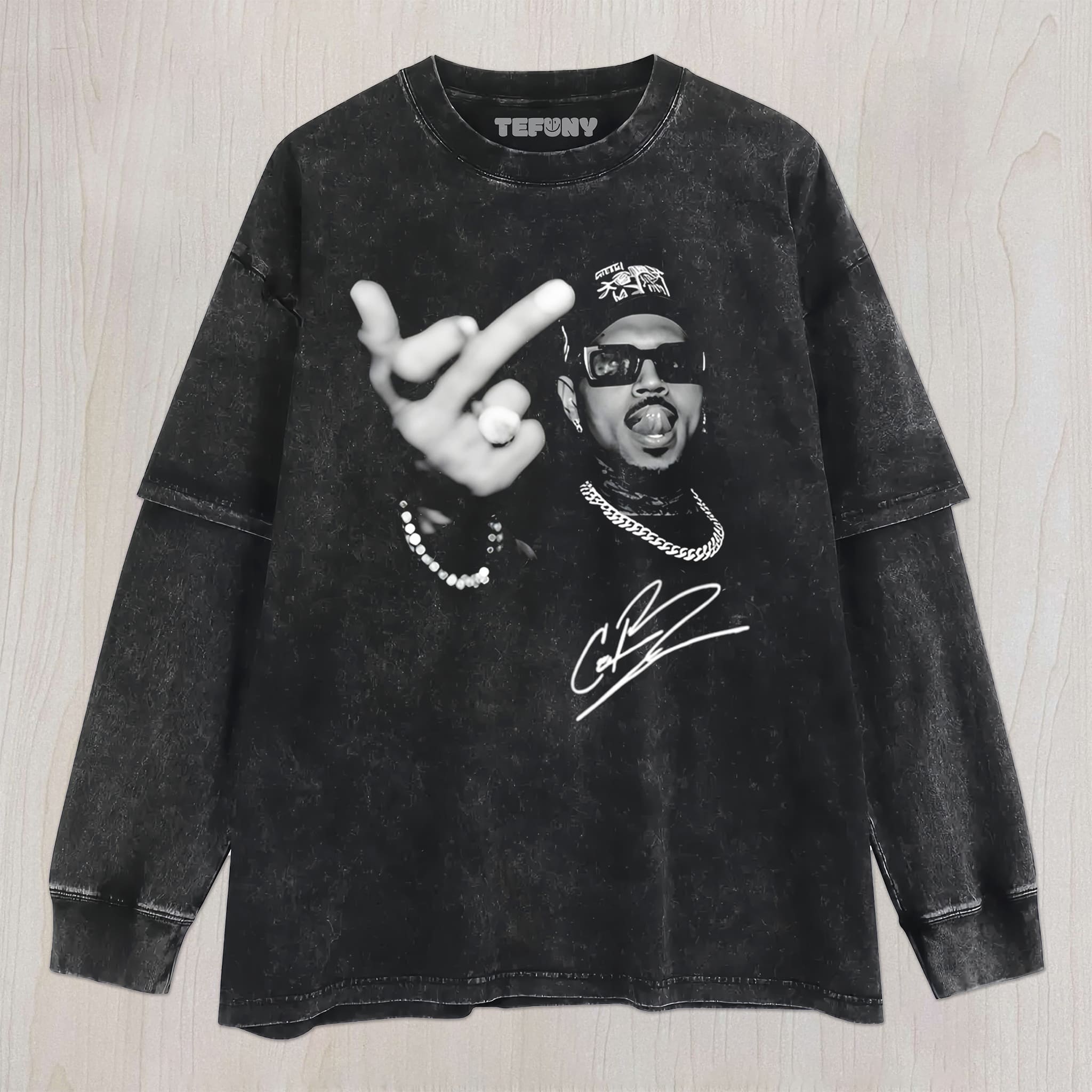 CHRIS BROWN-MIDDLE FINGER UNISEX TEE, TANK TOP, LAYERED LS, SWEATSHIRT & HOODIE
