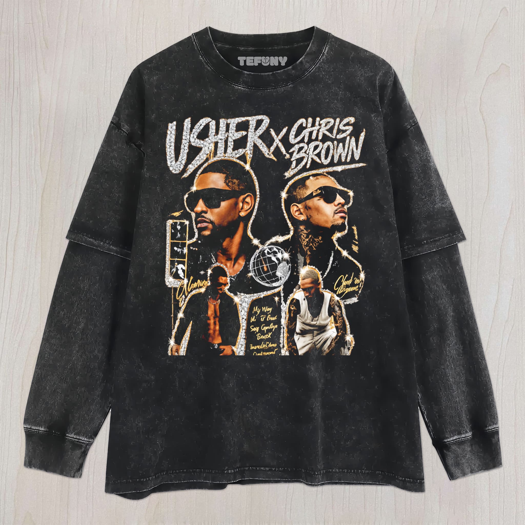 CHRIS BROWN & USHER RAYMOND V7 UNISEX TEE, TANK TOP, LAYERED LS, SWEATSHIRT & HOODIE