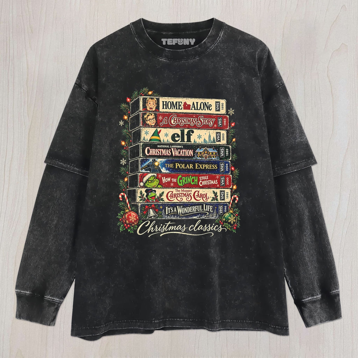CHRISTMAS MOVIE CLASSICS TEE UNISEX TEE, TANK TOP, LAYERED LS, SWEATSHIRT & HOODIE