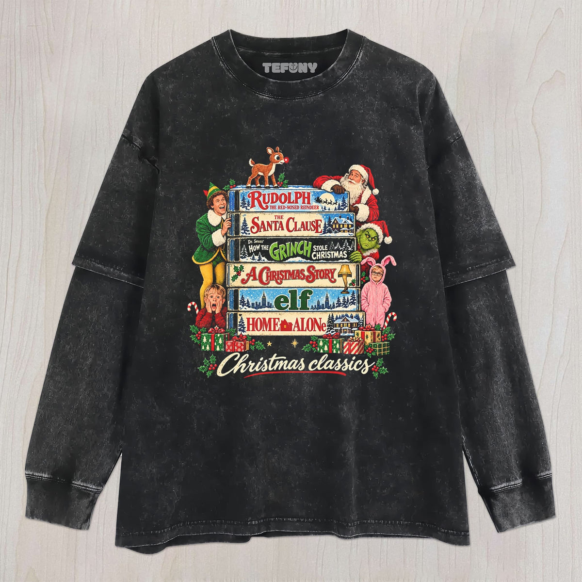 CHRISTMAS MOVIE CLASSICS V2 TEE UNISEX TEE, TANK TOP, LAYERED LS, SWEATSHIRT & HOODIE
