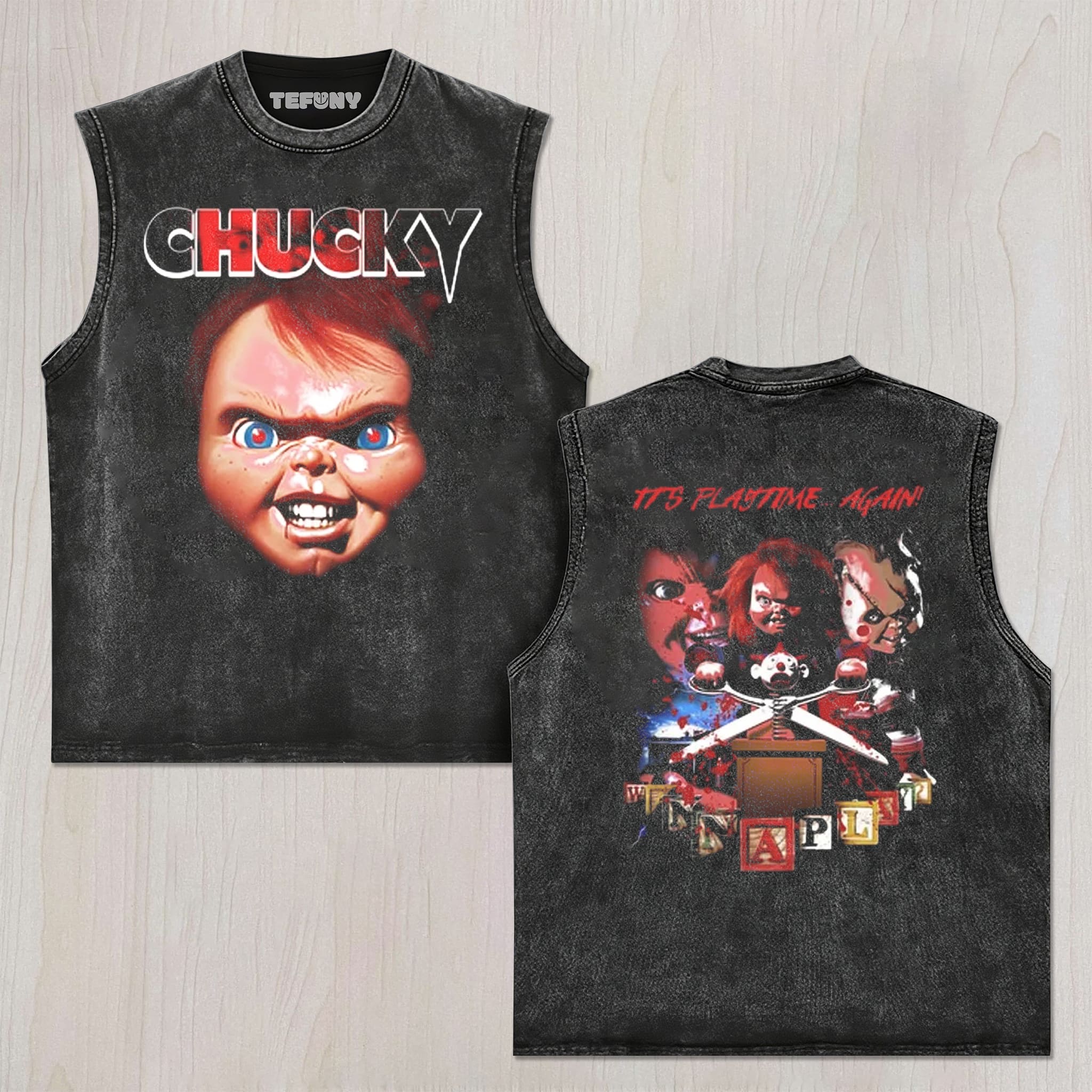 CHUCKY UNISEX TEE, TANK TOP, LAYERED LS, SWEATSHIRT & HOODIE