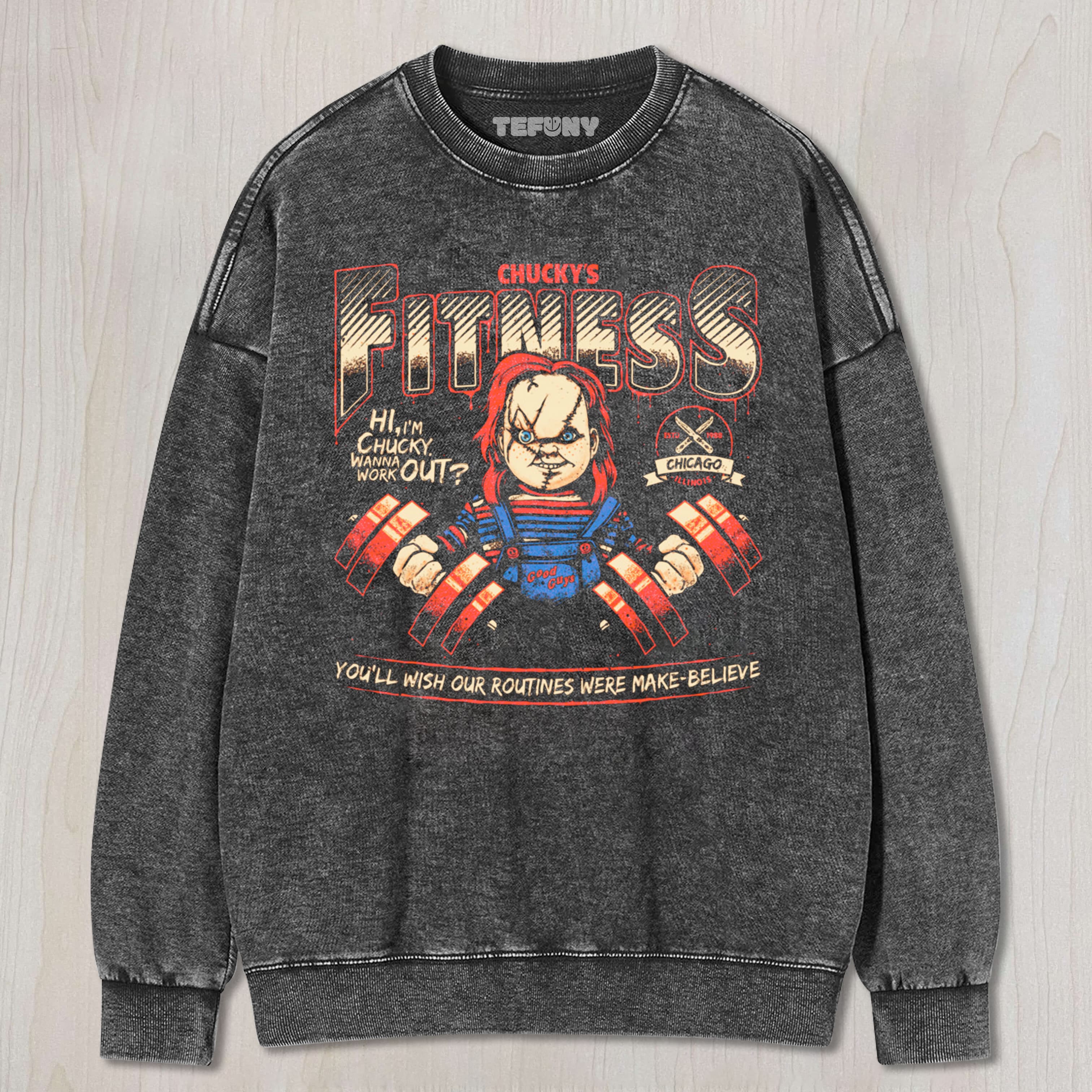 CHUCKY'S FITNESS TEE & SWEAT & HOOD