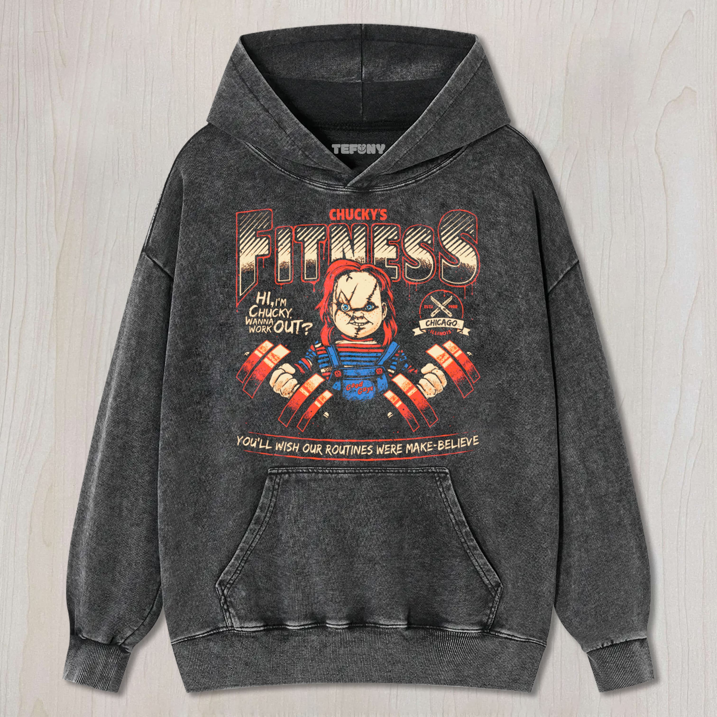 CHUCKY'S FITNESS TEE & SWEAT & HOOD