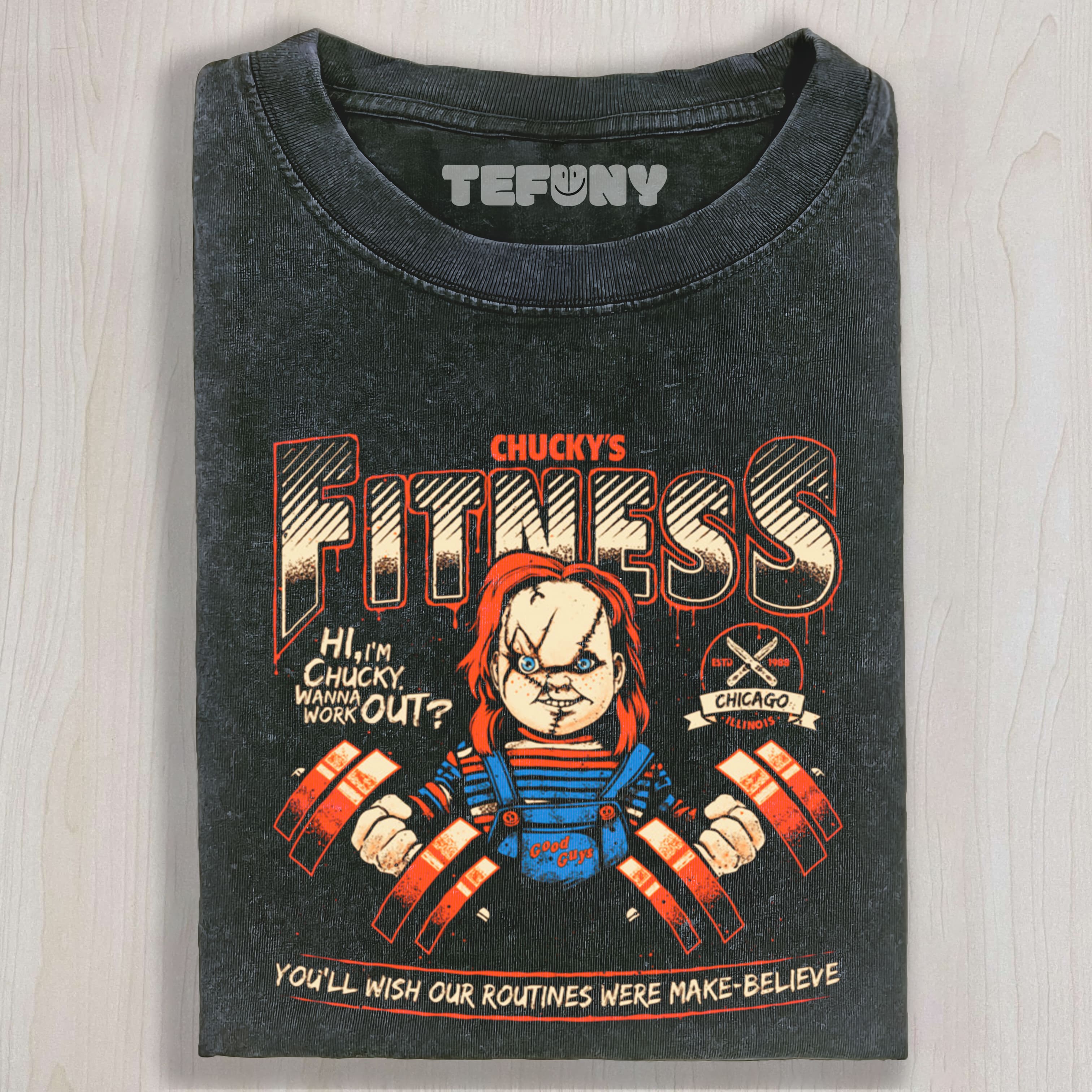 CHUCKY'S FITNESS TEE & SWEAT & HOOD