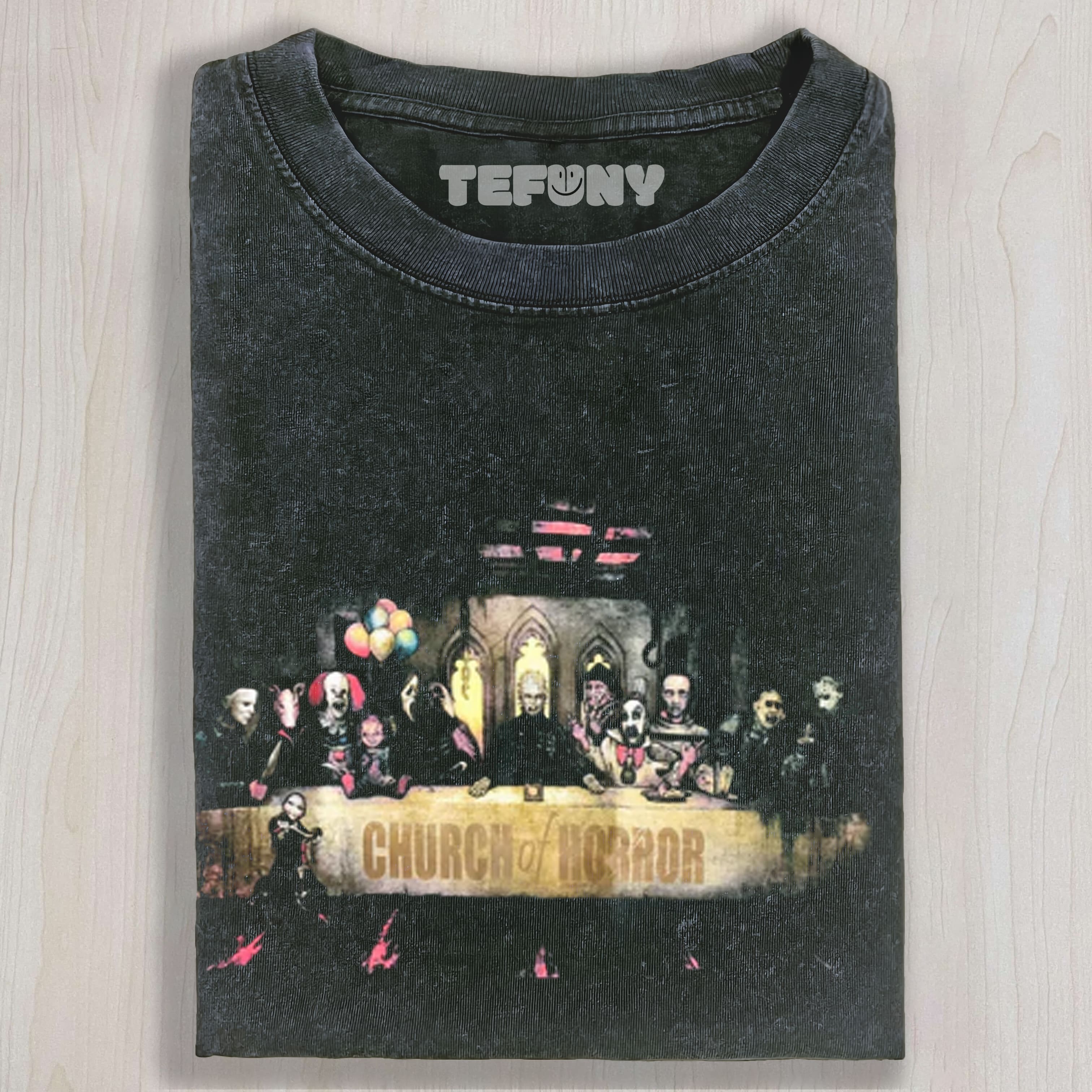 CHURCH OF HORROR GRAPHIC UNISEX TEE, TANK TOP, LAYERED LS, SWEATSHIRT & HOODIE