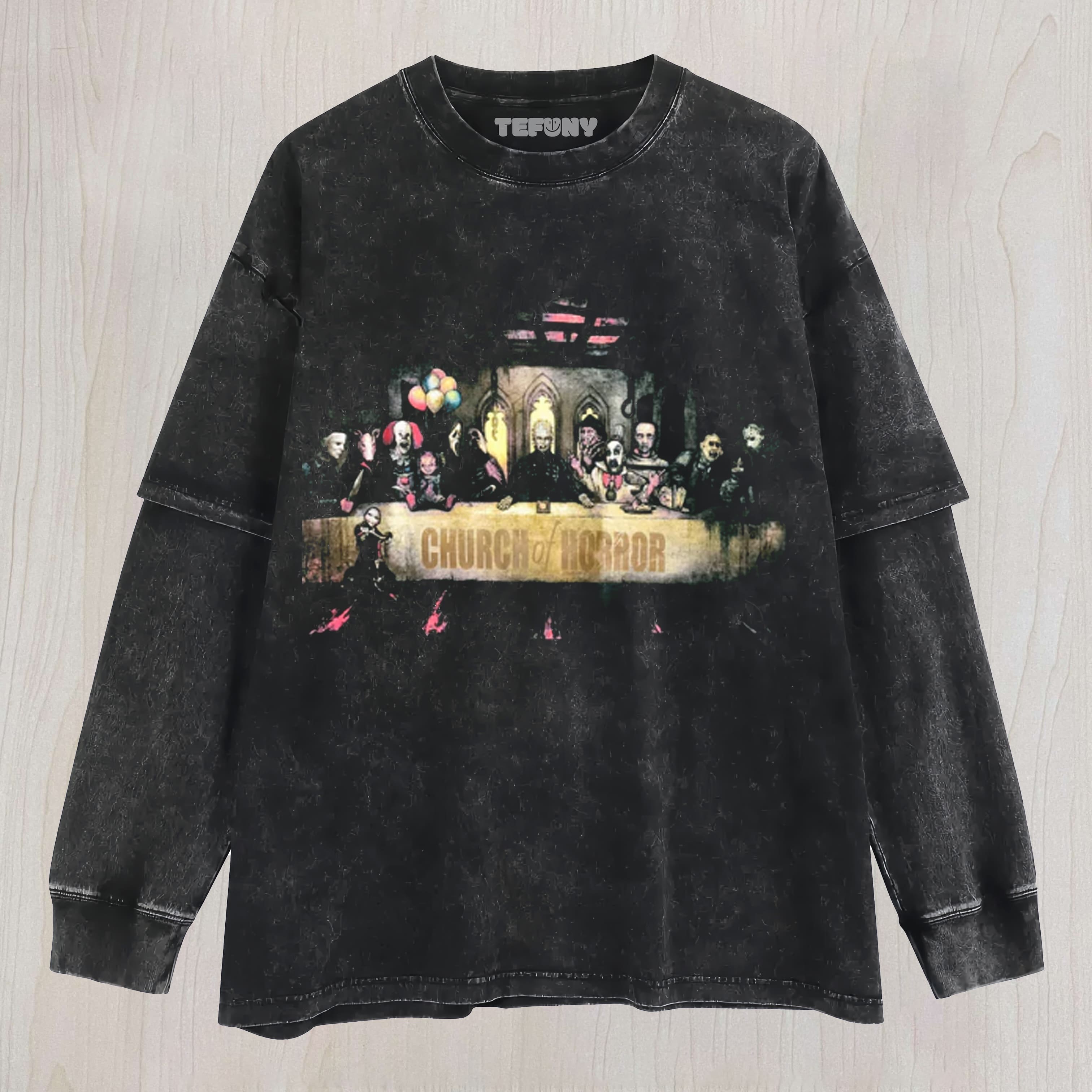 CHURCH OF HORROR GRAPHIC UNISEX TEE, TANK TOP, LAYERED LS, SWEATSHIRT & HOODIE