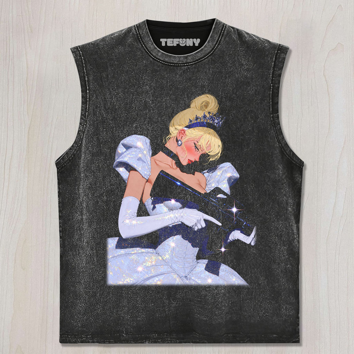 CINDERELLA WITH A GUN UNISEX TEE, TANK TOP, LAYERED LS, SWEATSHIRT & HOODIE