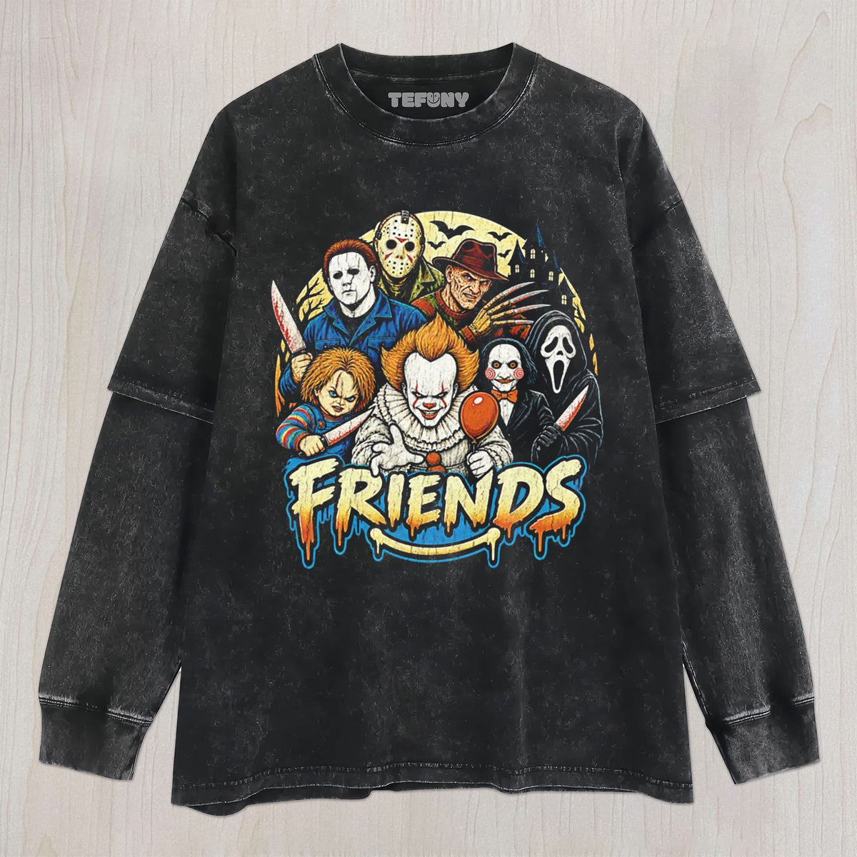 CLASSIC HORROR FRIENDS UNISEX TEE, TANK TOP, LAYERED LS, SWEATSHIRT & HOODIE