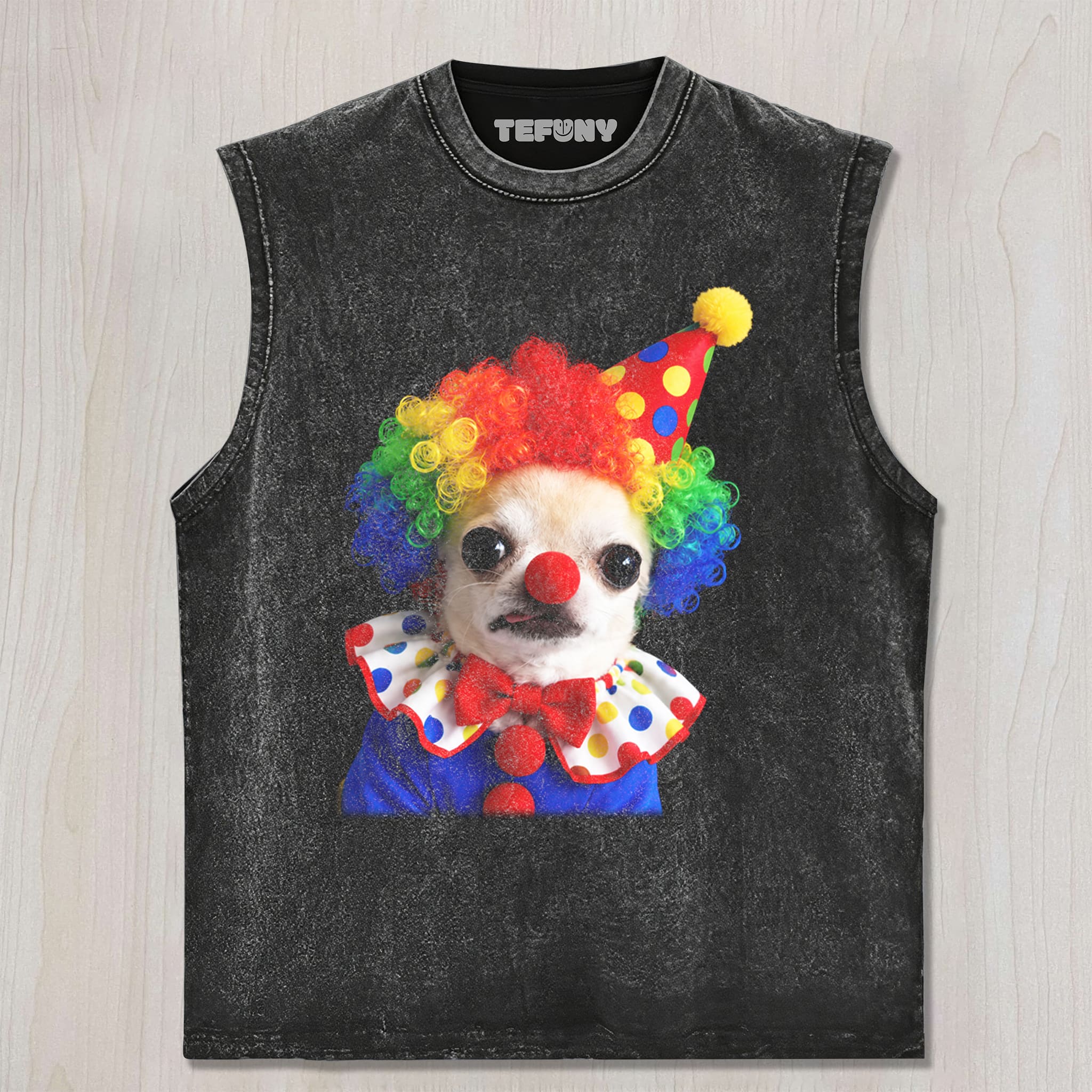 CLOWN DOG MEME UNISEX TEE, TANK TOP, LAYERED LS, SWEATSHIRT & HOODIE