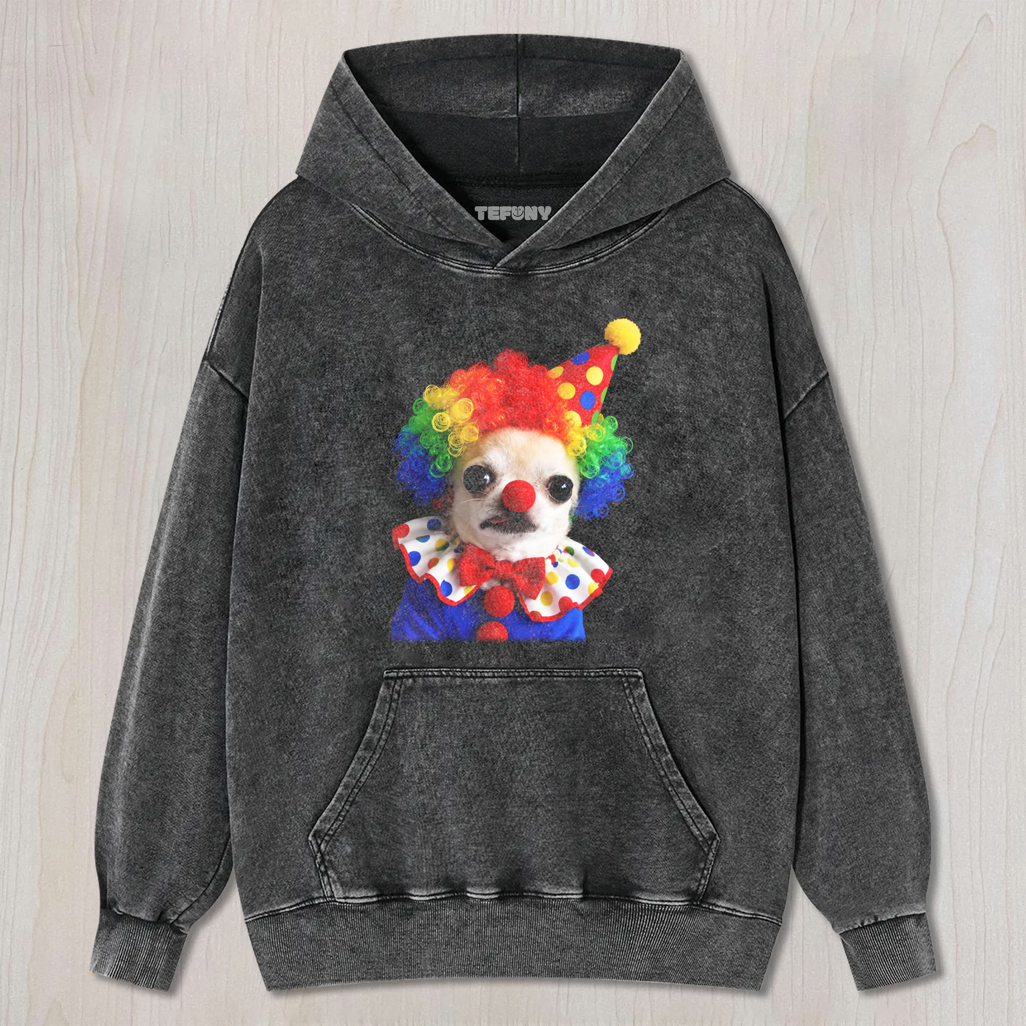 CLOWN DOG MEME UNISEX TEE, TANK TOP, LAYERED LS, SWEATSHIRT & HOODIE