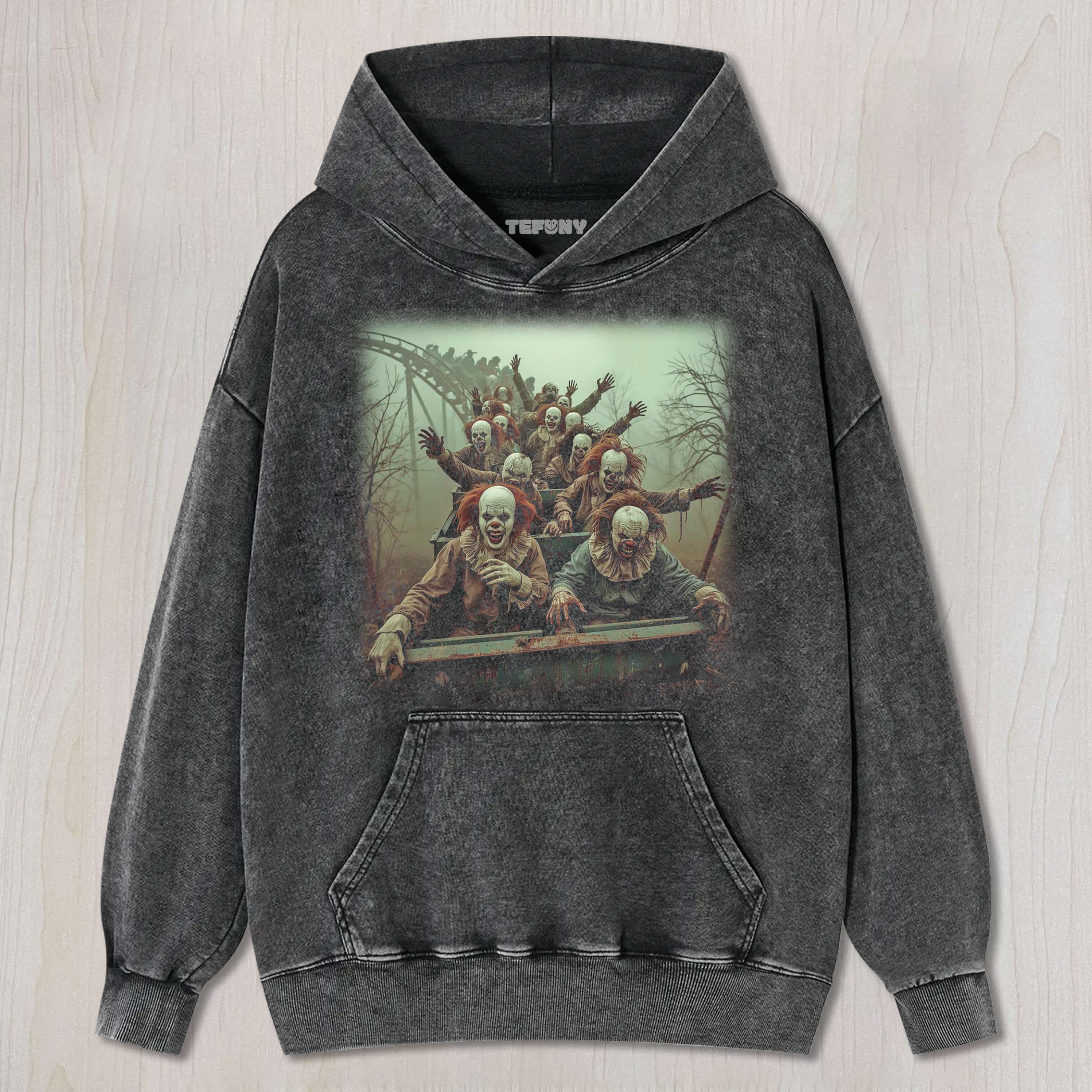 CLOWN RIDING A ROLLER COASTER T-SHIRT