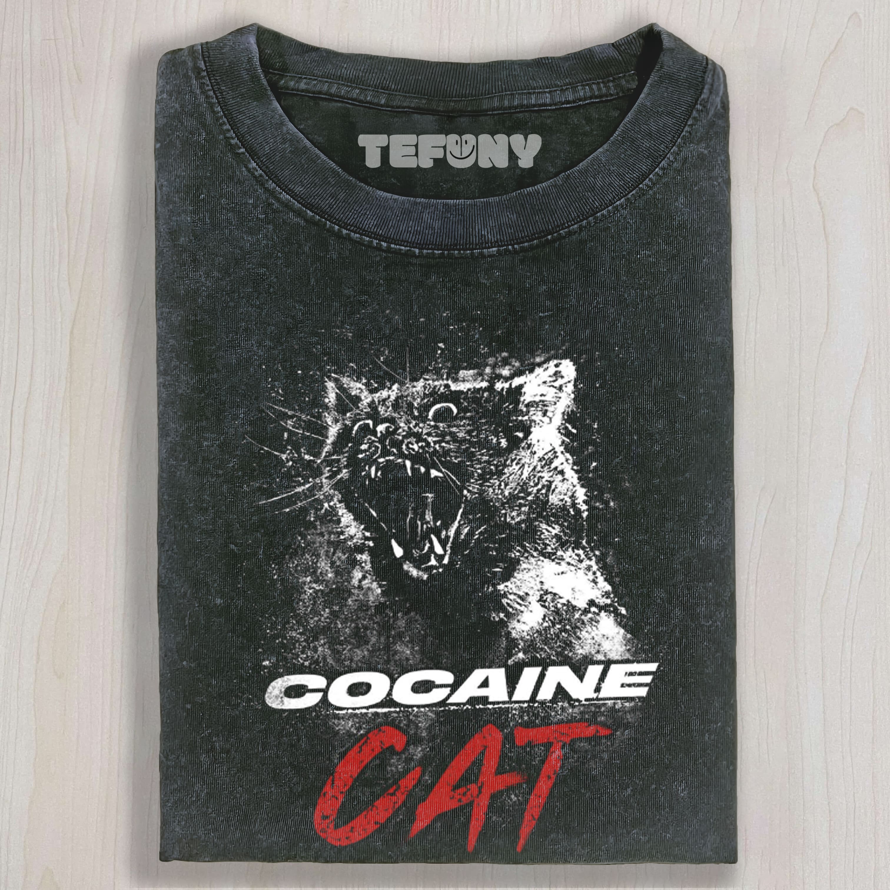 COCAINE CAT MEME UNISEX TEE, TANK TOP, LAYERED LS, SWEATSHIRT & HOODIE
