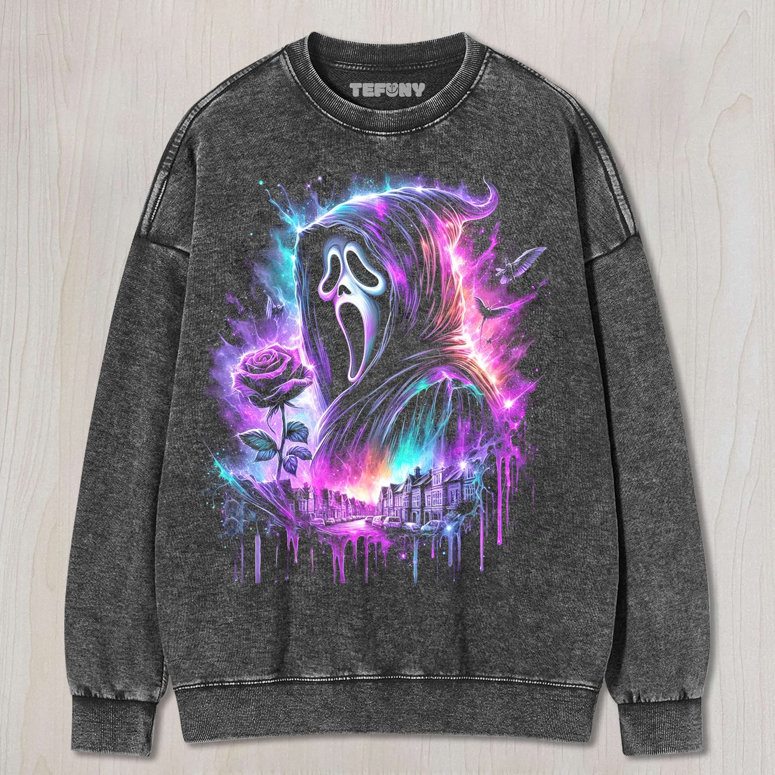 COLORFUL MASK FLOWERS T-SHIRT