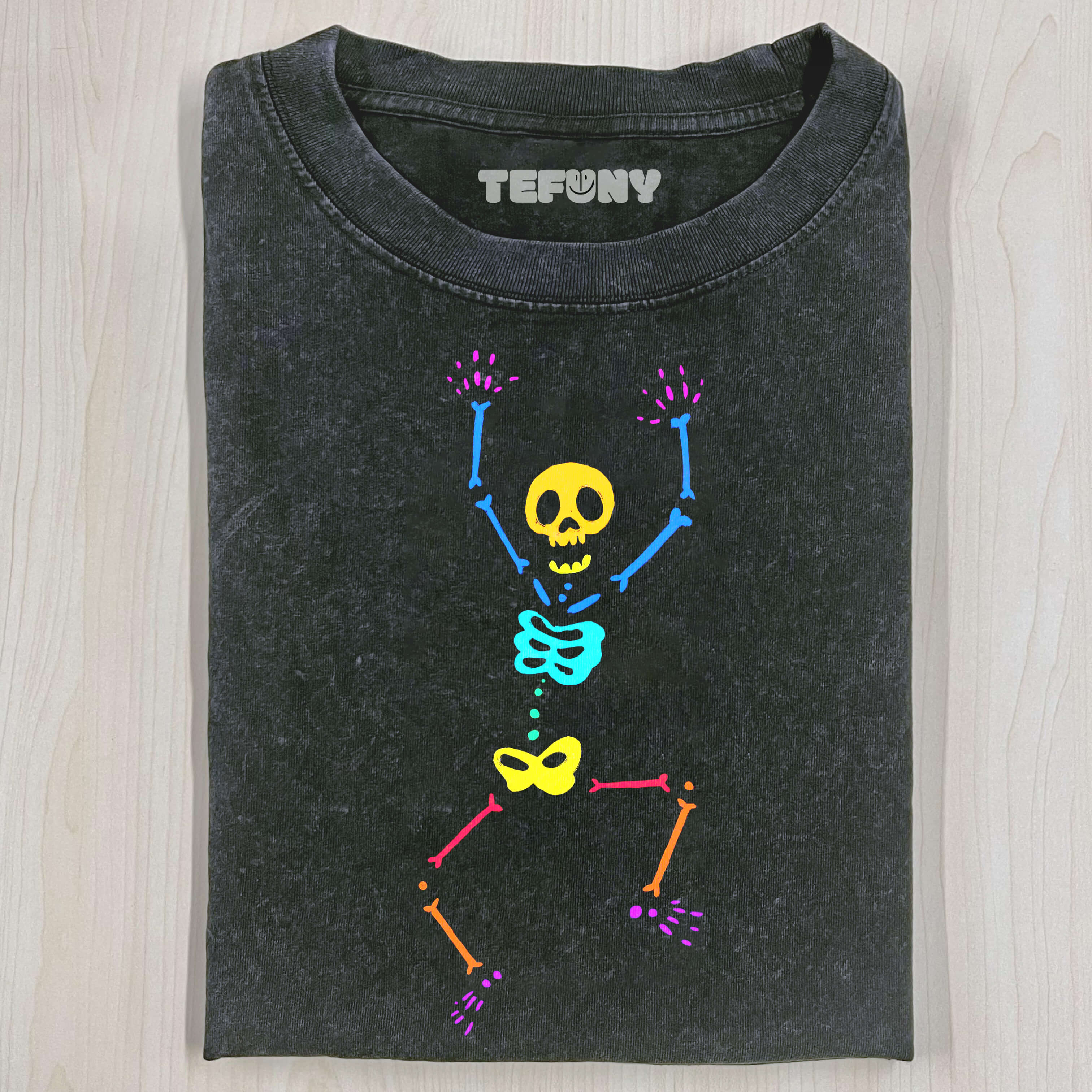 COLORFUL SKELETONS DANCING T-SHIRT
