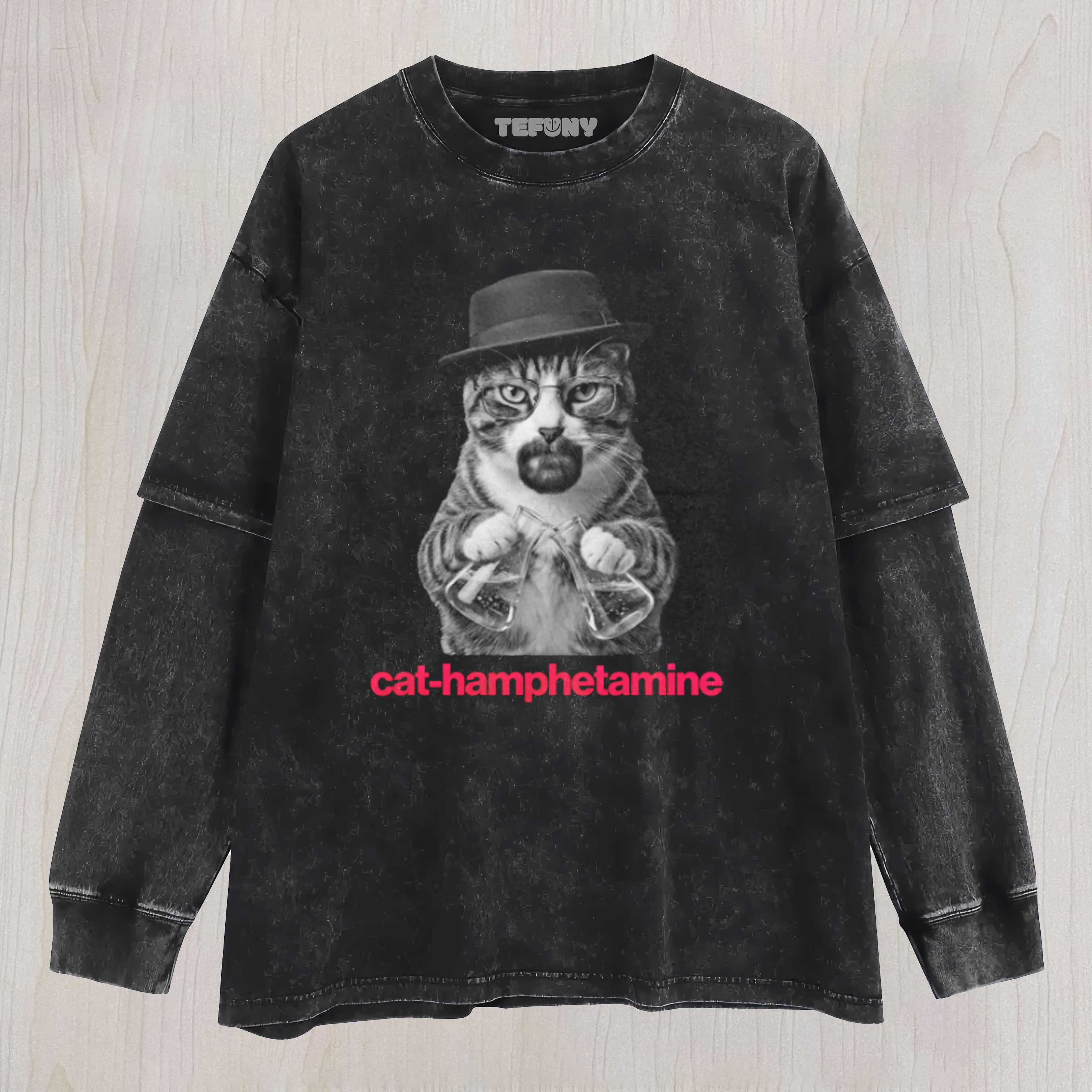 COMFORT COLORS FUNNY HEISENBERG CAT UNISEX TEE, TANK TOP, LAYERED LS, SWEATSHIRT & HOODIE