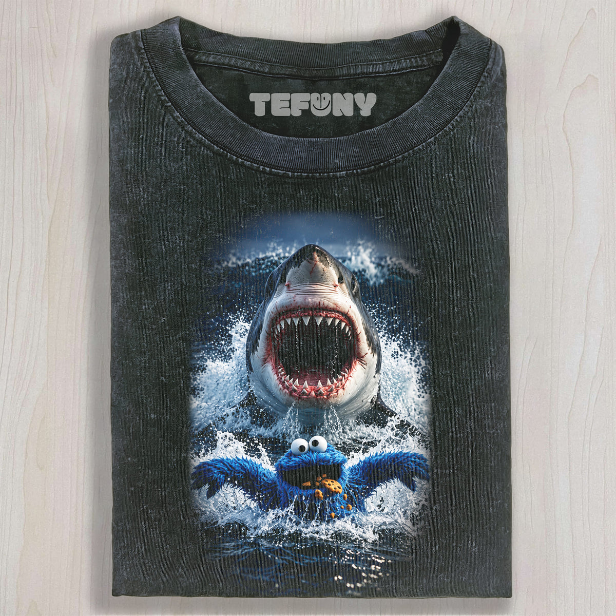 COOKIE MONSTER AND SHARK UNISEX TEE, TANK TOP, LAYERED LS, SWEATSHIRT & HOODIE