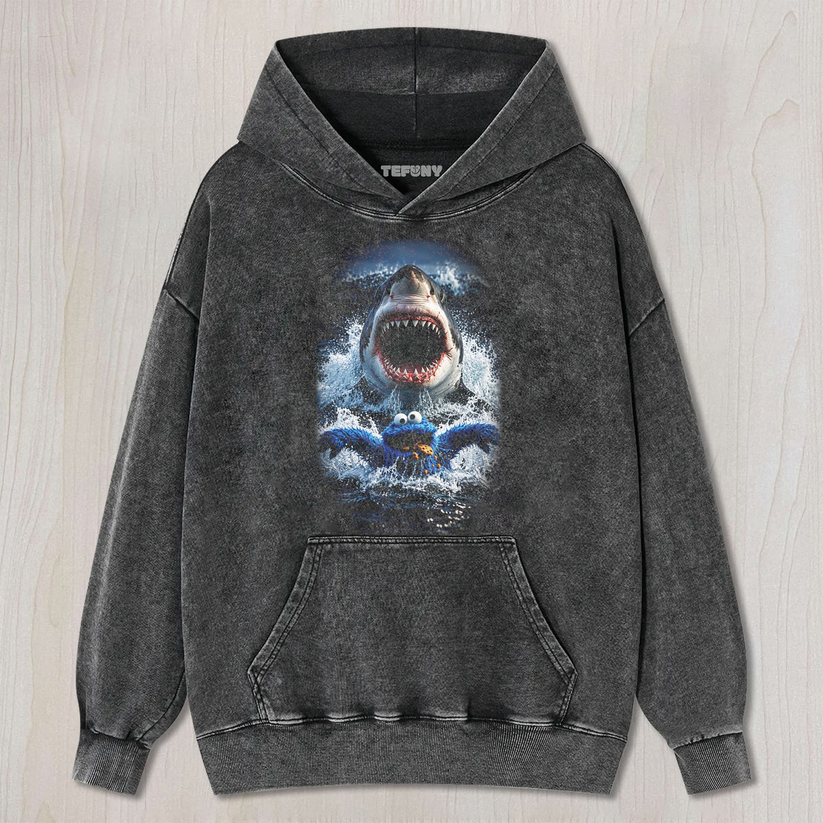 COOKIE MONSTER AND SHARK UNISEX TEE, TANK TOP, LAYERED LS, SWEATSHIRT & HOODIE
