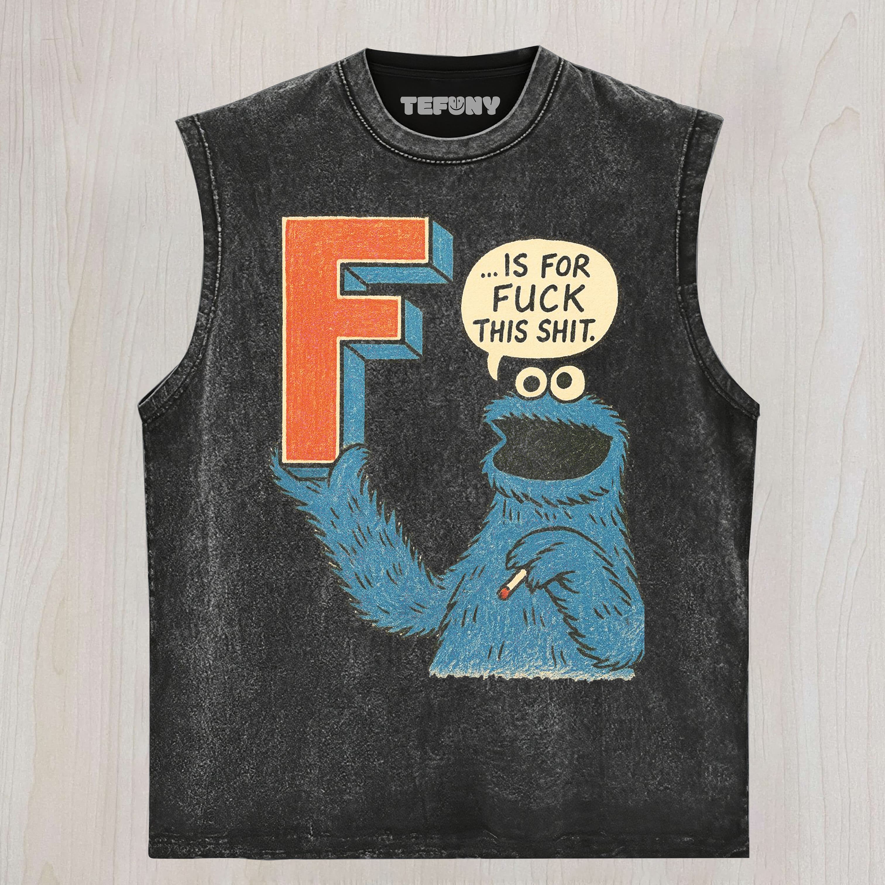 COOKIE MONSTER F IS FOR TANK TOP