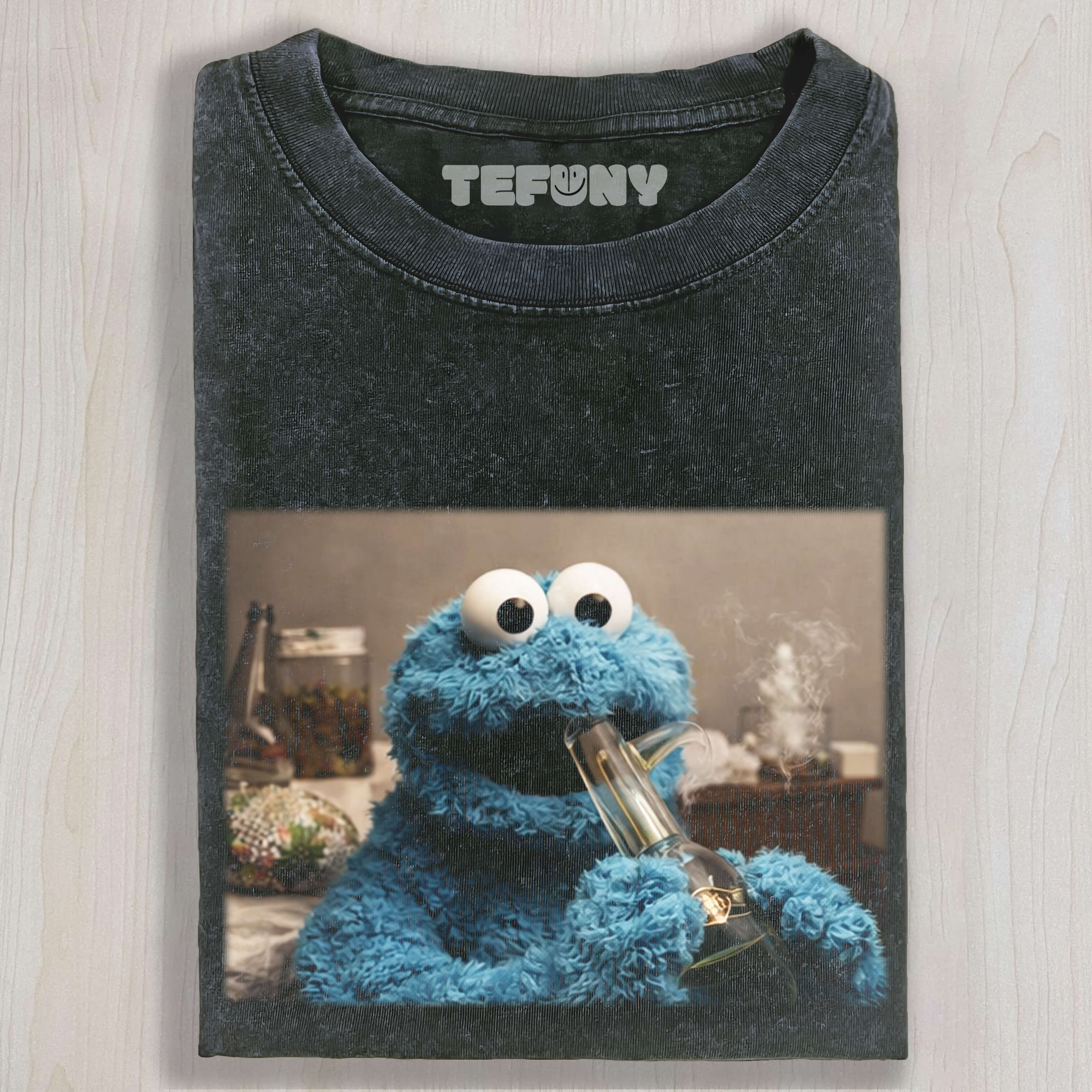 COOKIE MONSTER SMOKING UNISEX TEE, TANK TOP, LAYERED LS, SWEATSHIRT & HOODIE