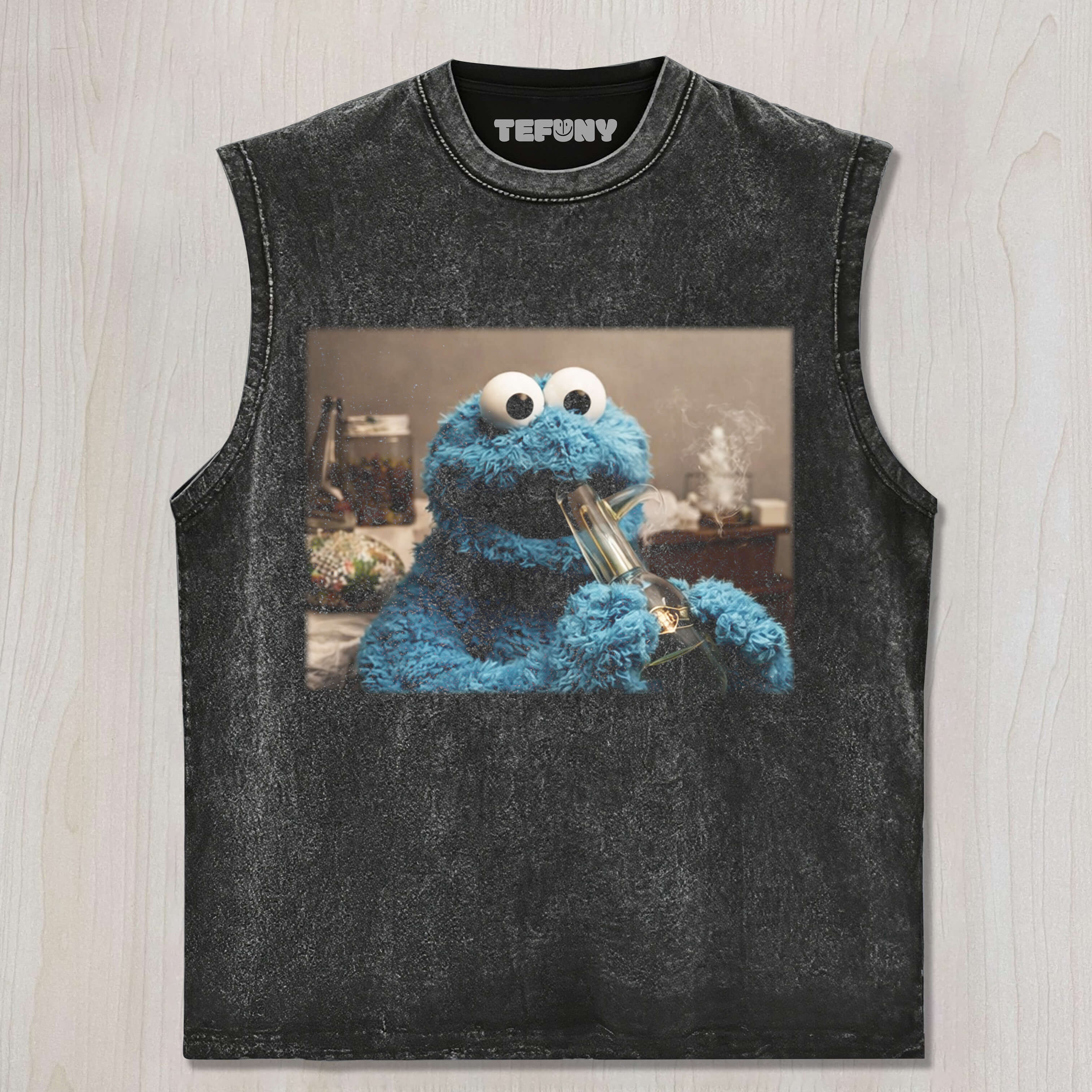 COOKIE MONSTER SMOKING UNISEX TEE, TANK TOP, LAYERED LS, SWEATSHIRT & HOODIE