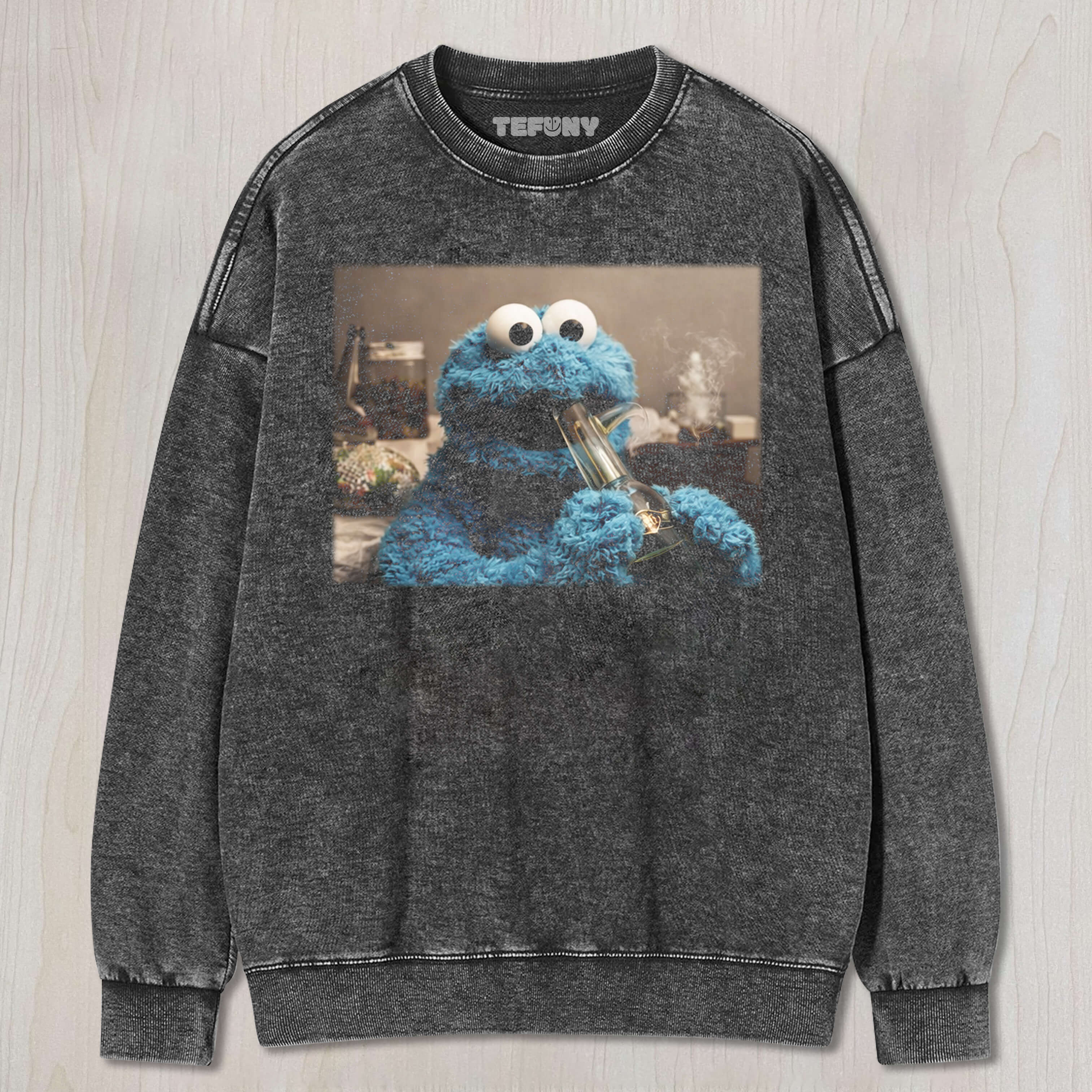 COOKIE MONSTER SMOKING UNISEX TEE, TANK TOP, LAYERED LS, SWEATSHIRT & HOODIE