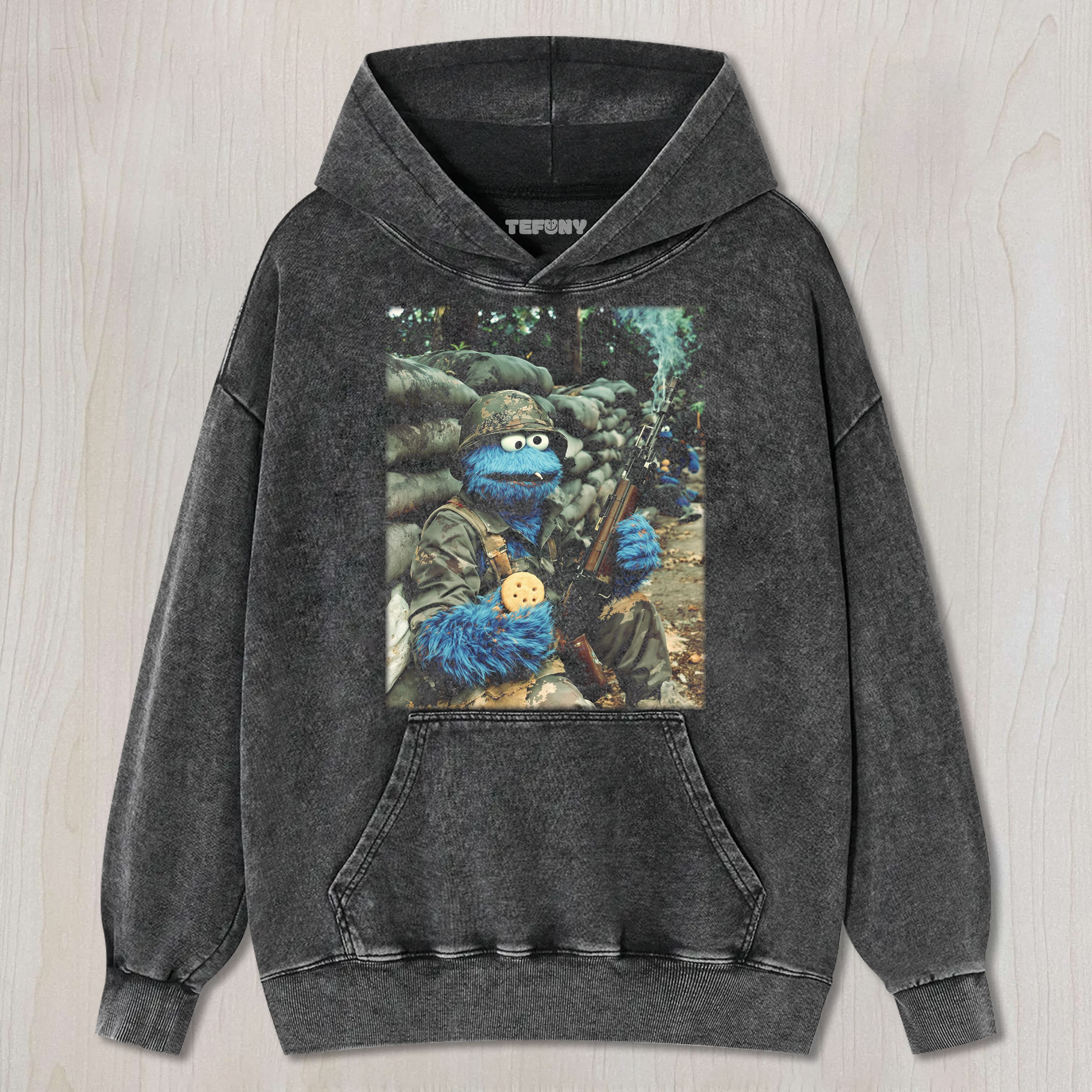 COOKIE MONSTER WITH A GUN UNISEX TEE, TANK TOP, LAYERED LS, SWEATSHIRT & HOODIE