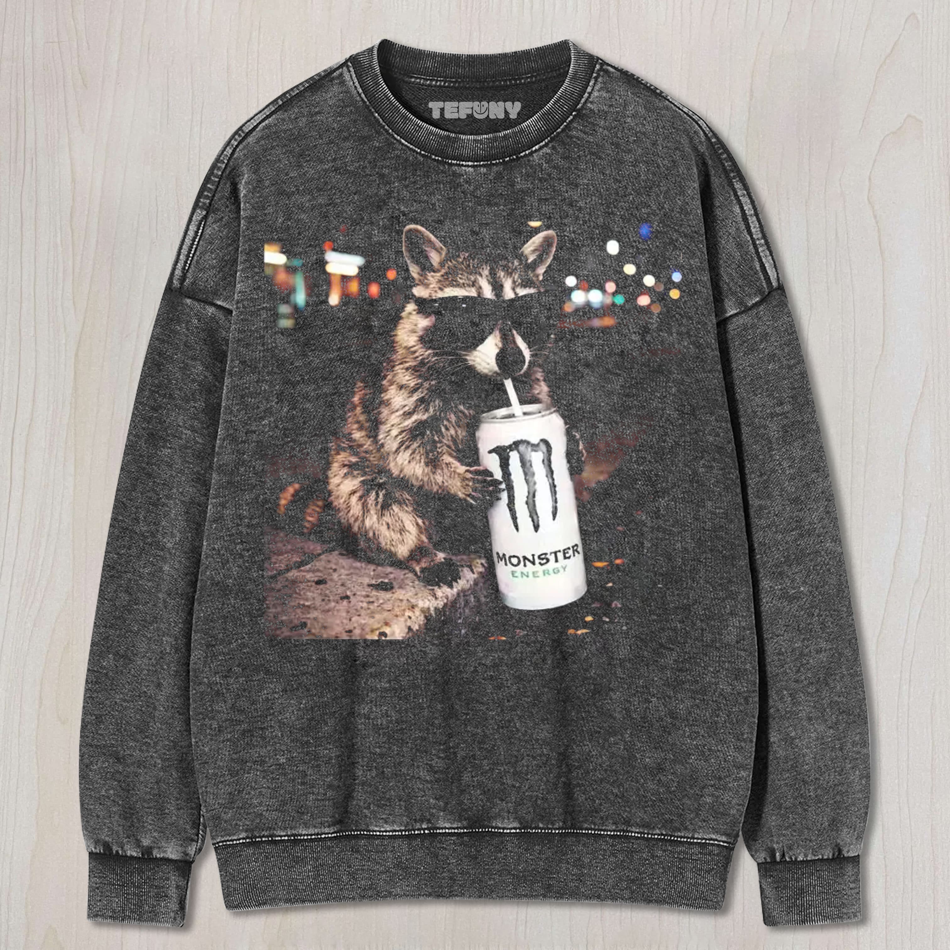 COOL RACCOON MONSTER ENERGY DRINK GRAPHIC UNISEX TEE, TANK TOP, LAYERED LS, SWEATSHIRT & HOODIE