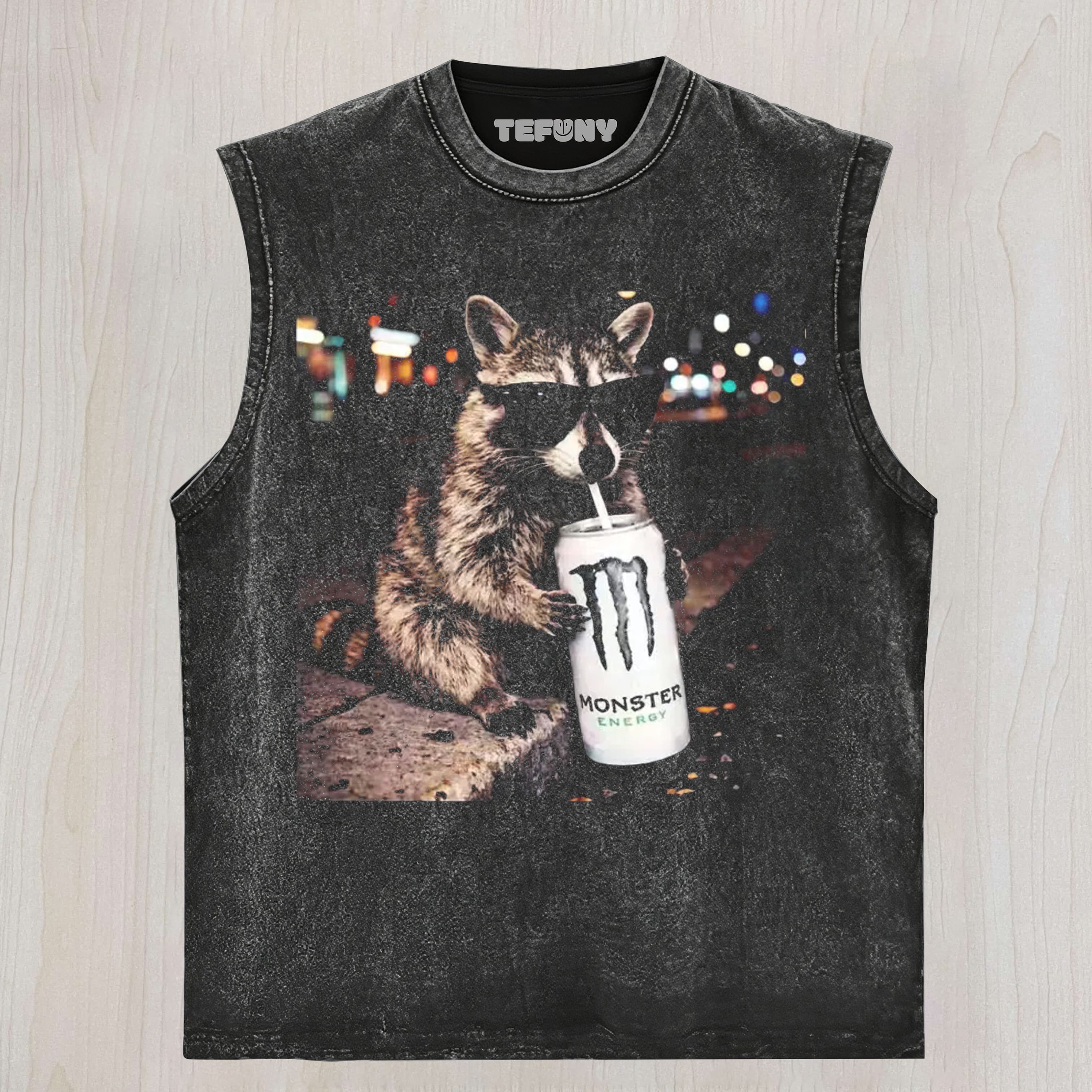 COOL RACCOON MONSTER ENERGY DRINK GRAPHIC UNISEX TEE, TANK TOP, LAYERED LS, SWEATSHIRT & HOODIE