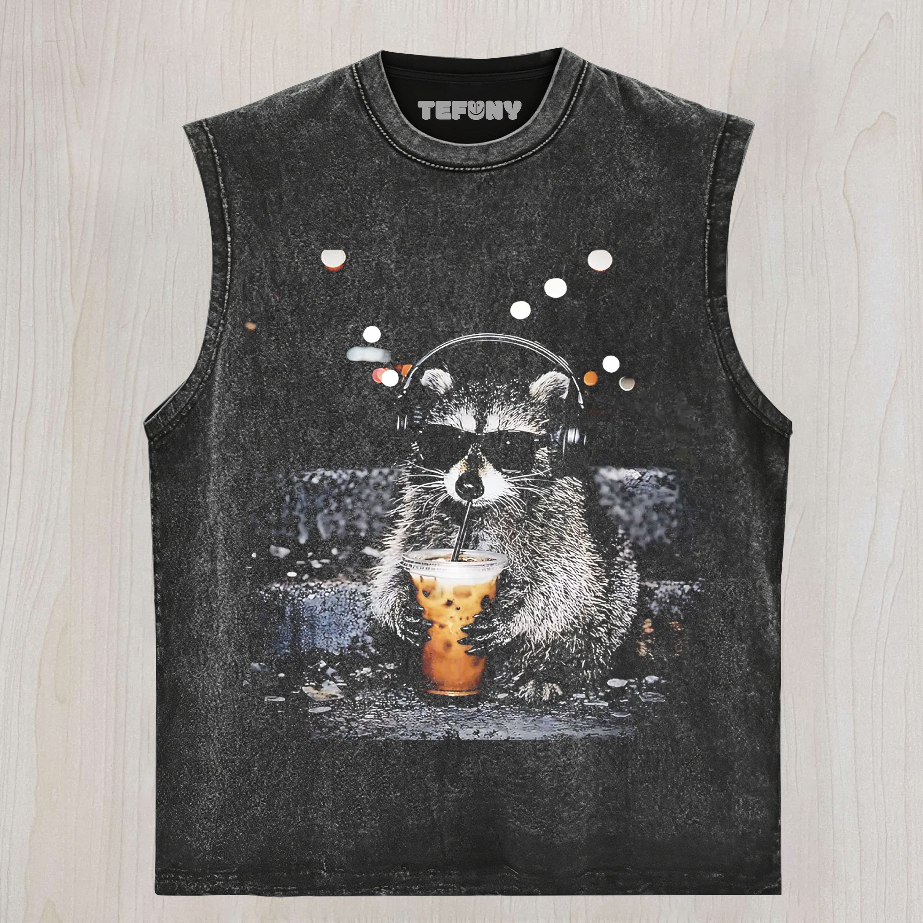 COOL RACCOON ICED COFFEE TANK TOP