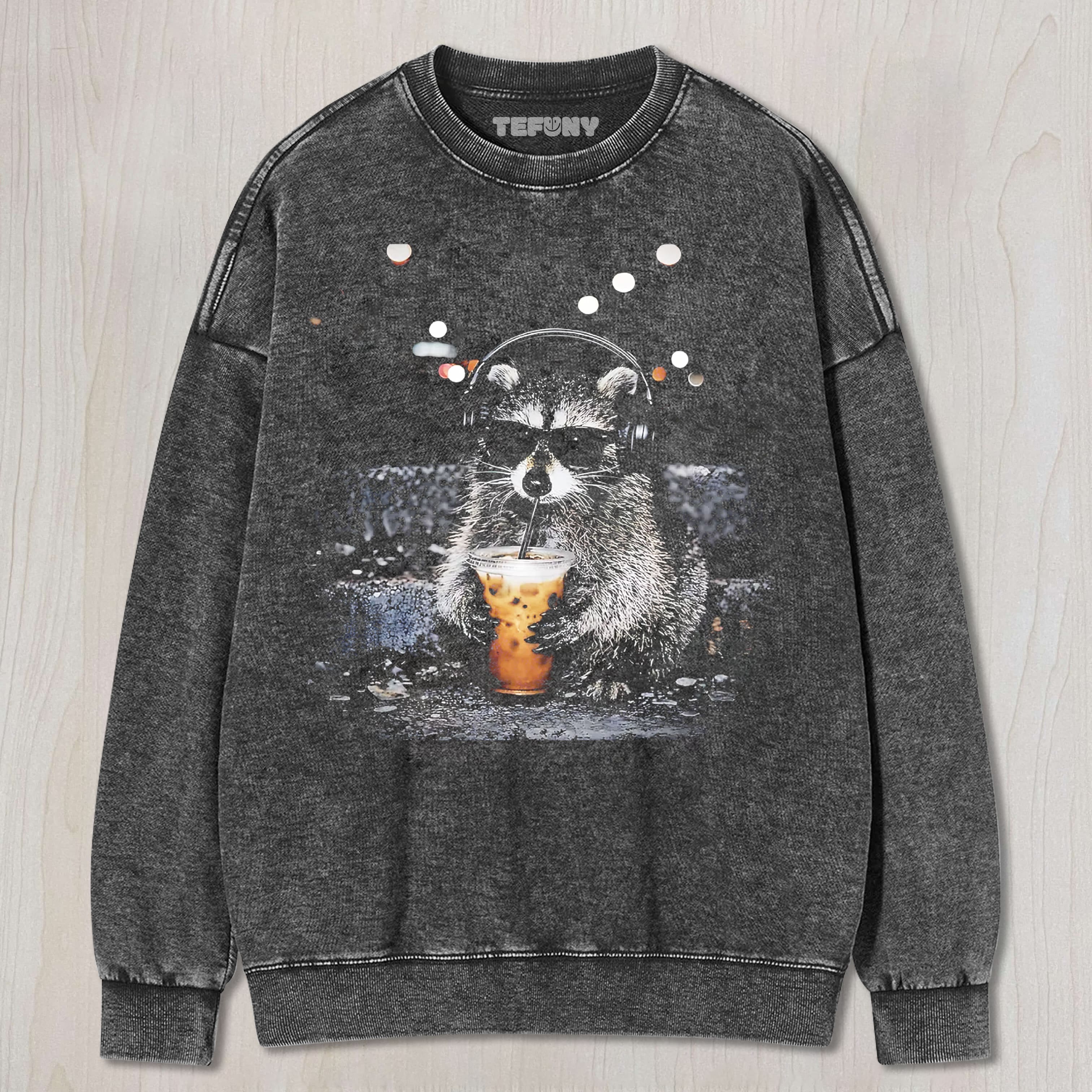 COOL RACCOON ICED COFFEE TEE & SWEAT & HOOD