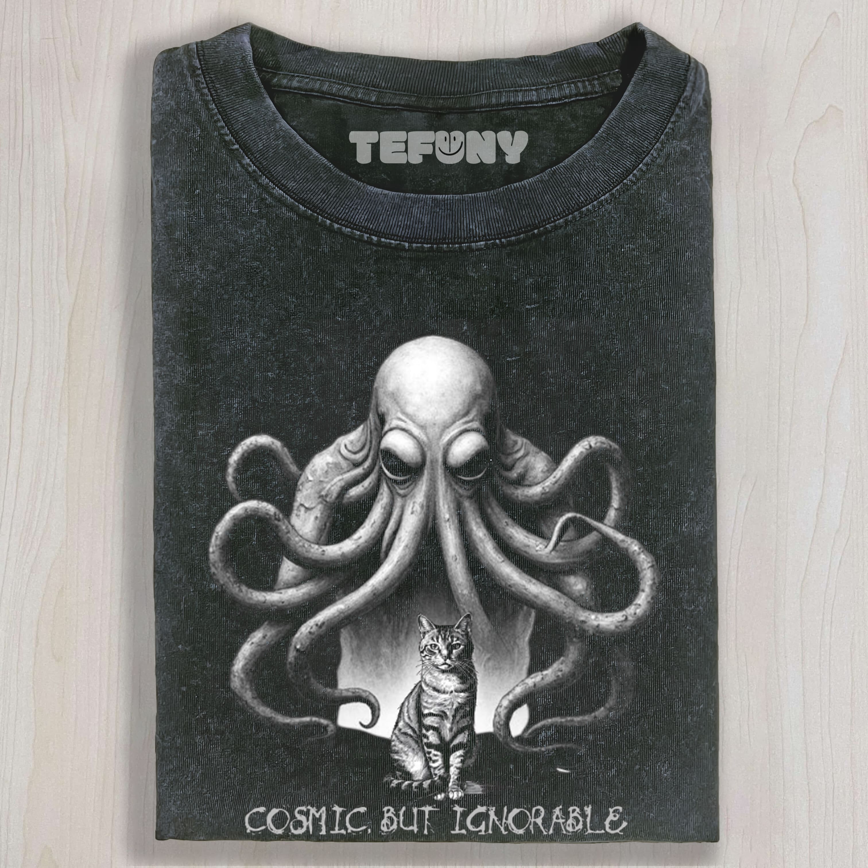 COSMIC HORROR CAT UNISEX TEE, TANK TOP, LAYERED LS, SWEATSHIRT & HOODIE