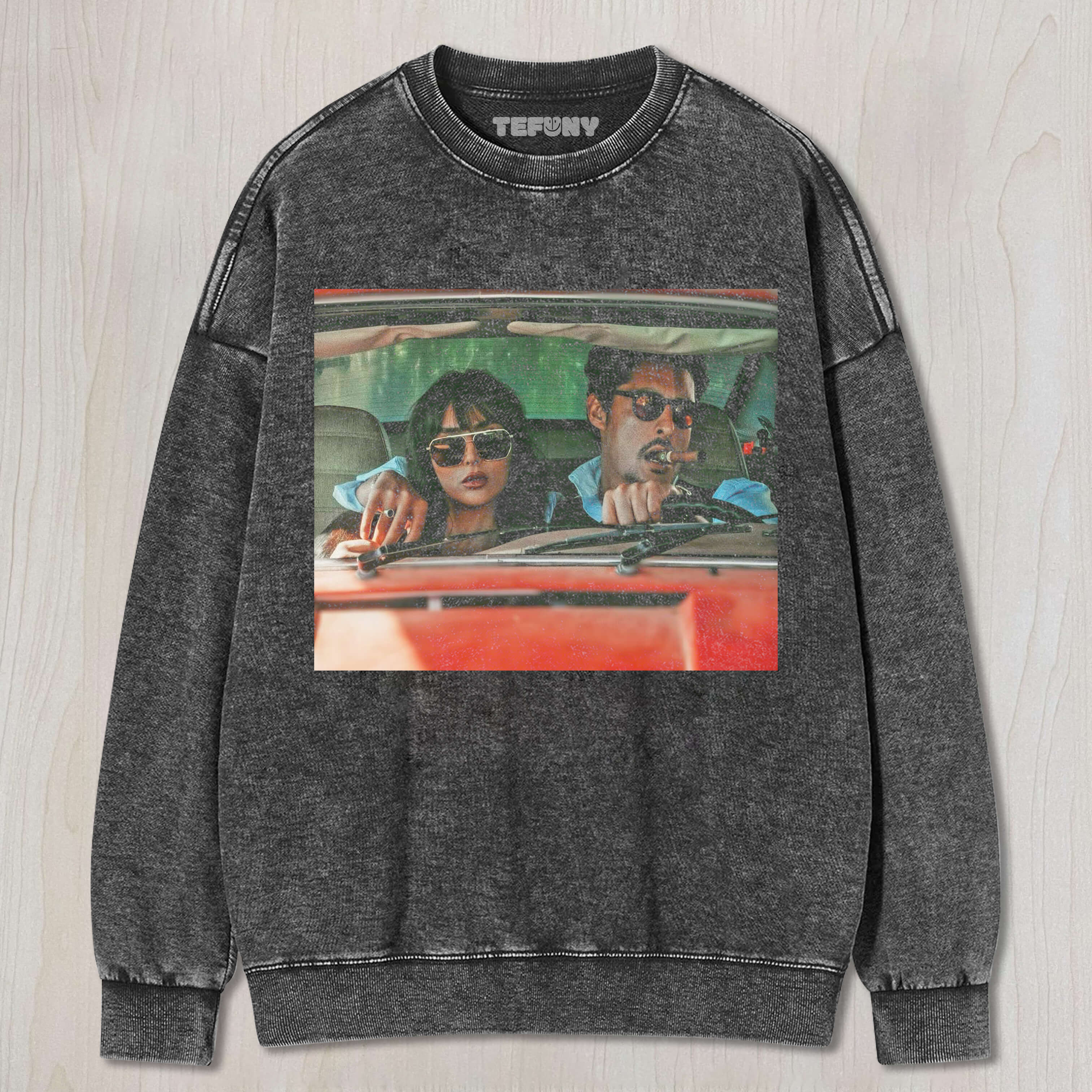 COUPLE SMOKING IN CAR T-SHIRT