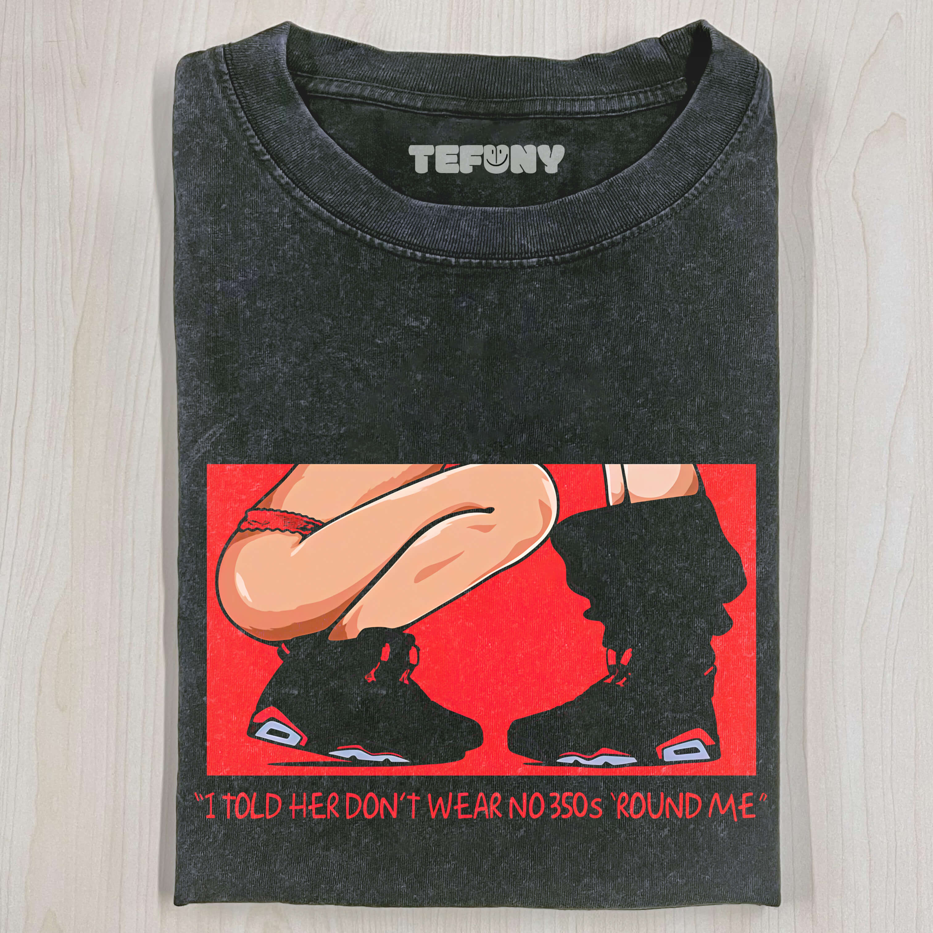 COUPLE WEARING AJ T-SHIRT