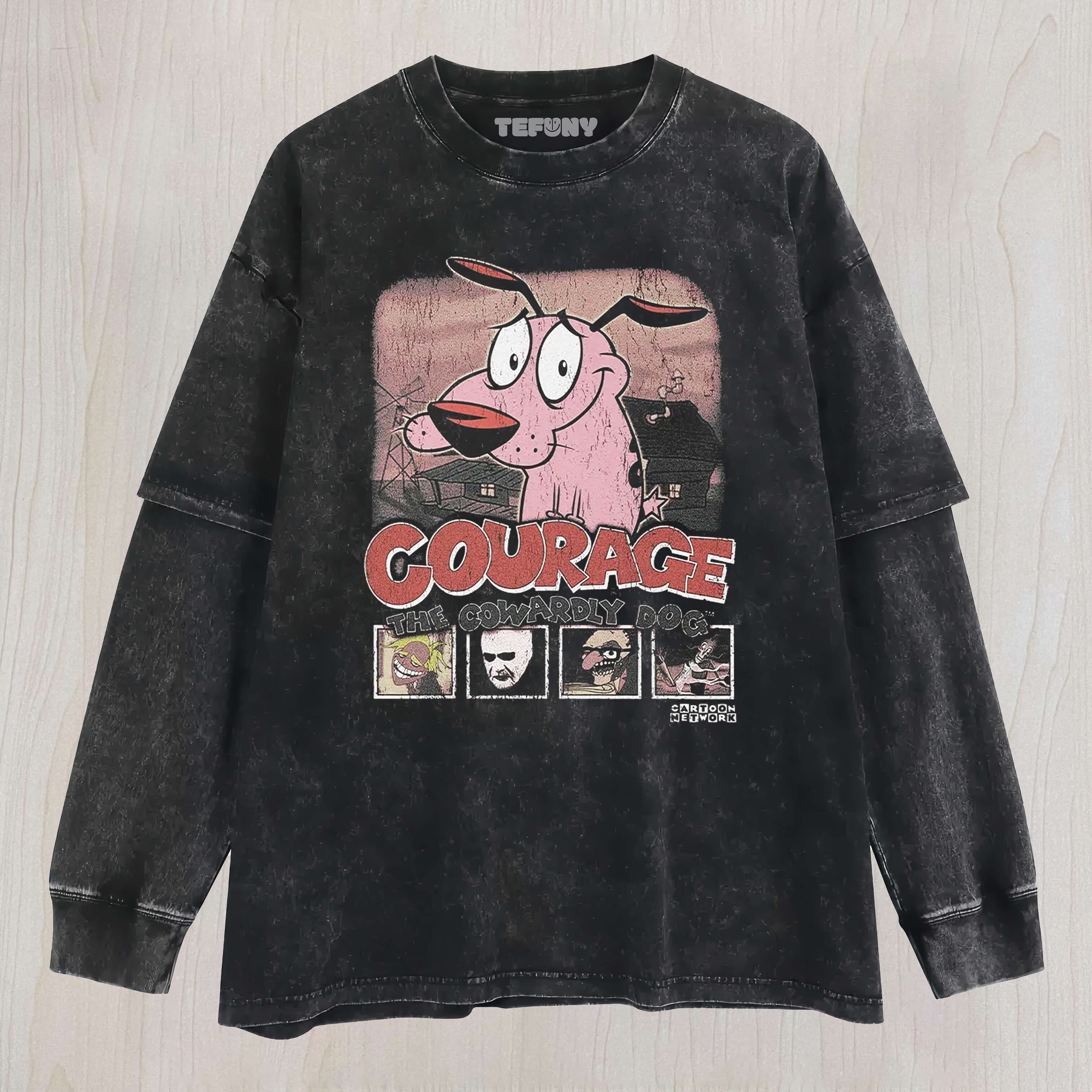 COURAGE THE COWARDLY DOG LAYERED LONG SLEEVE
